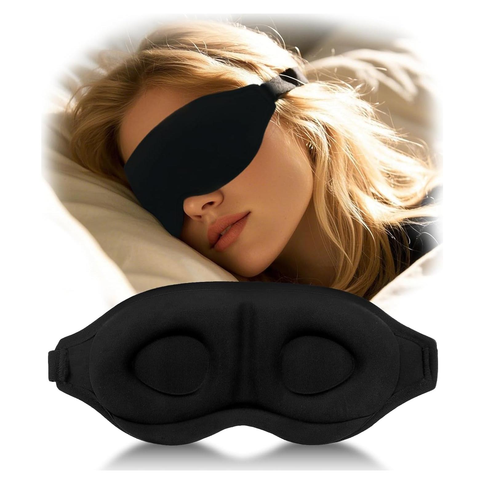 Máscara para dormir 3D THMNJ con correa ajustable - Bloquea luz