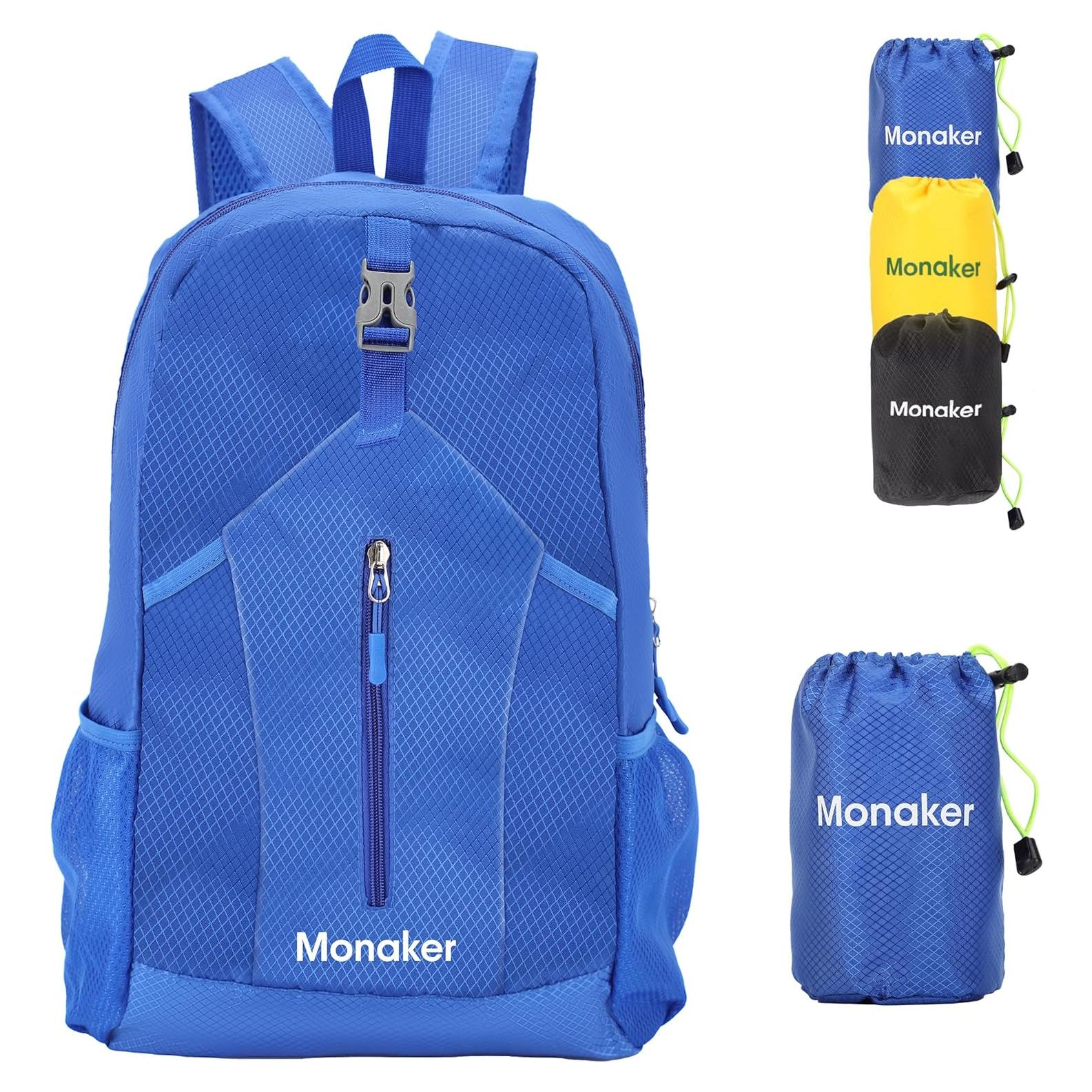 Mochila Plegable Ultraligera Monaker 20L Azul Impermeable