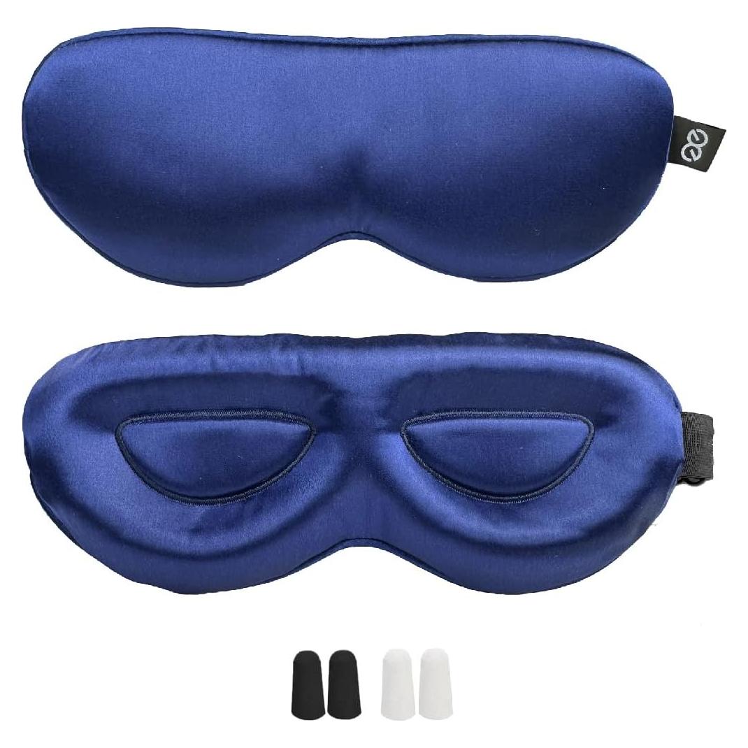 Máscara de Sueño de Seda PROMEED 3D Ajustable Azul Marino