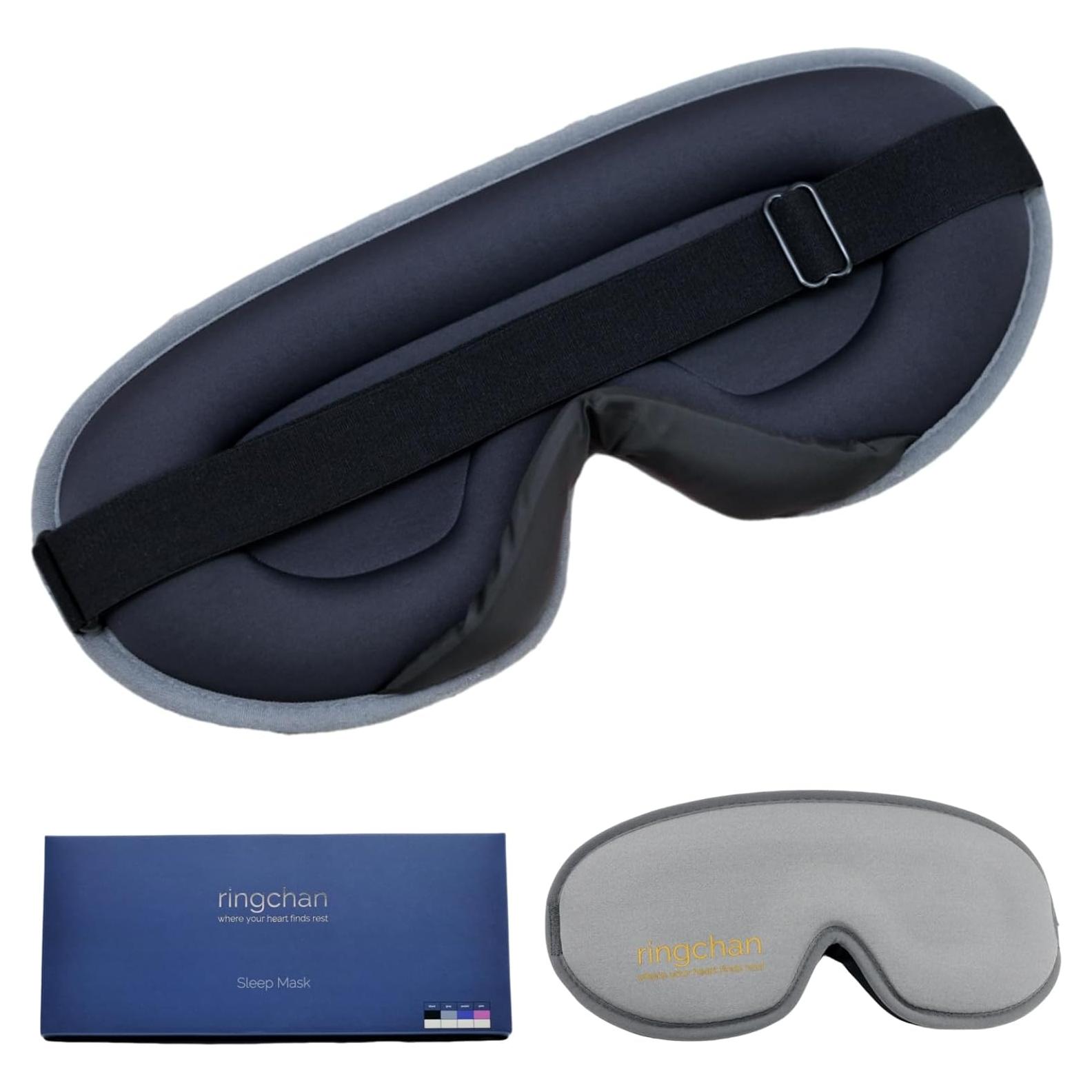 Máscara de Sueño Ringchan 3D Blackout Gris - Sin Presión