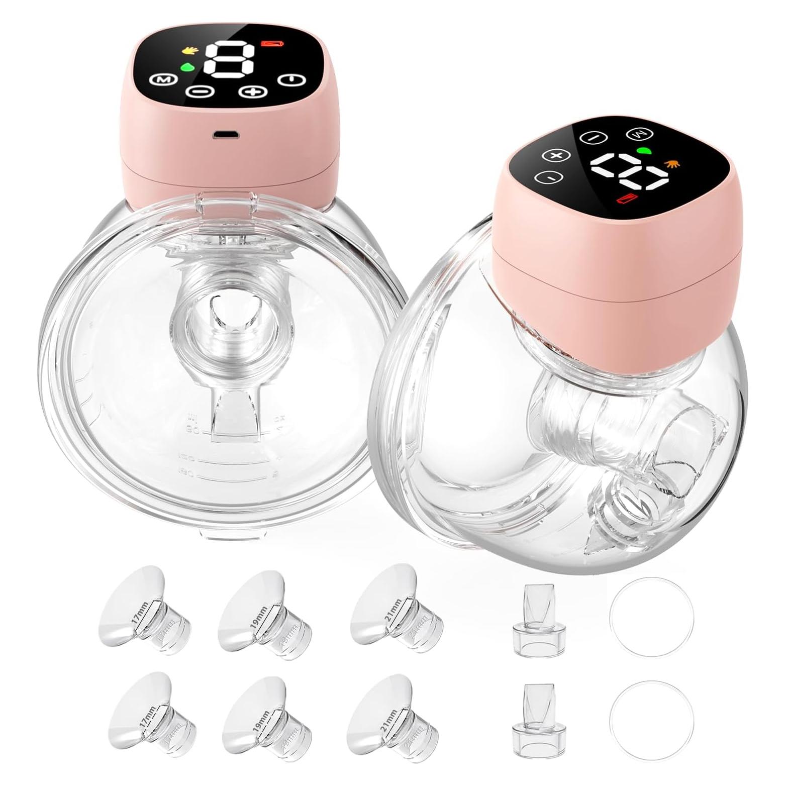 Extractor de Leche Eléctrico Doble eDomestyle Rosa 3 Modos 9 Niveles