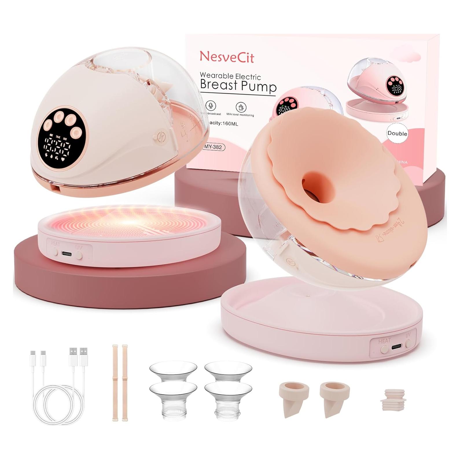 Extractor de Leche Eléctrico Nesvecit Portátil con Calentador