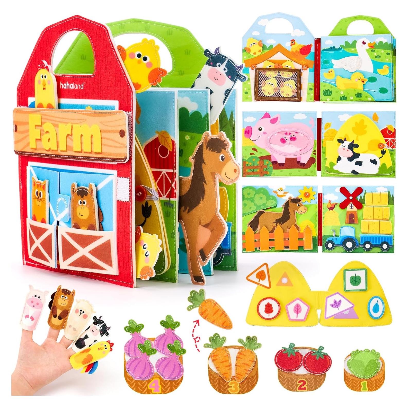Libro Ocupado Hahaland para Niños 1-3 Años - Actividades de Granja
