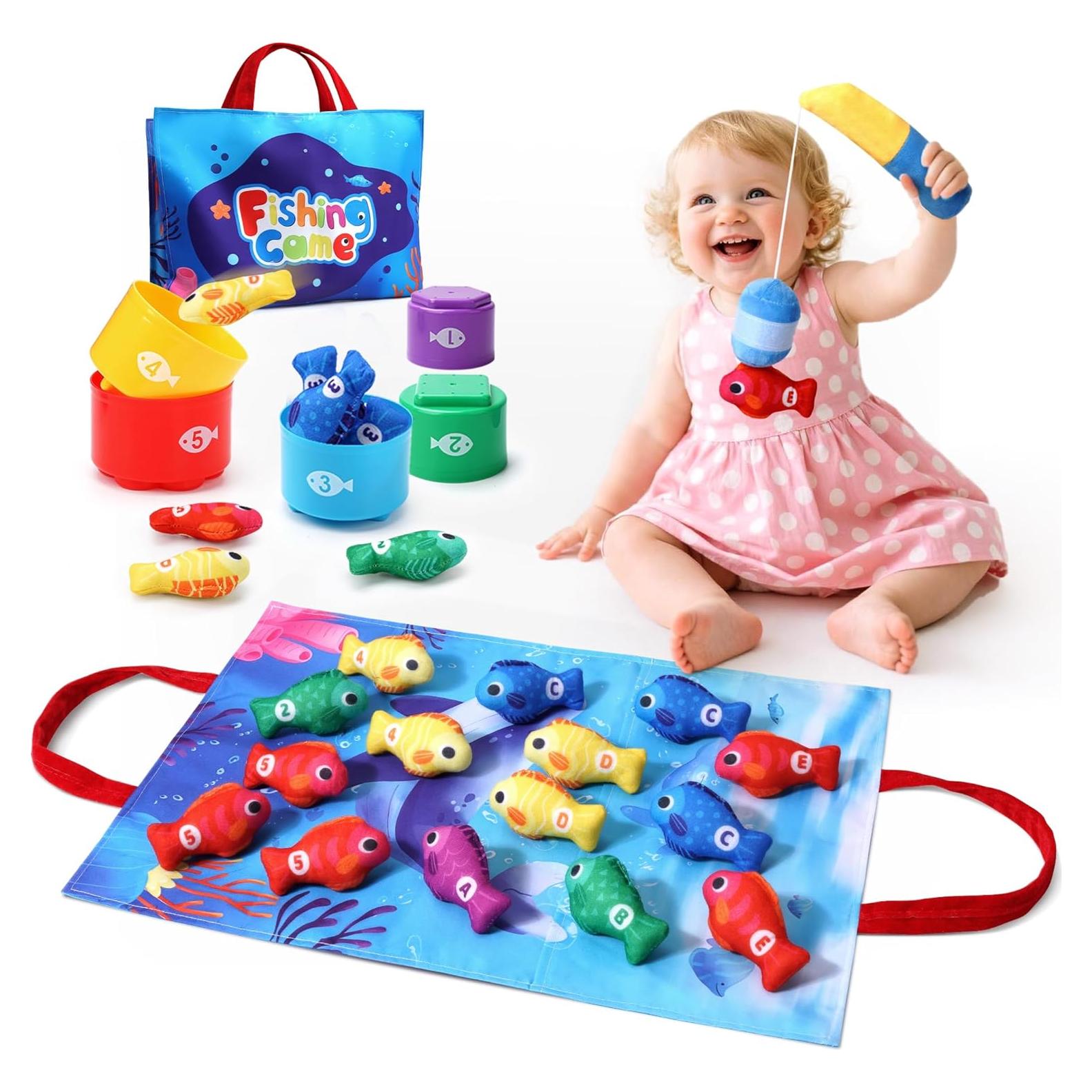 Juego de Pesca Montessori Grasili para Niños 1 Año - 15 Peces