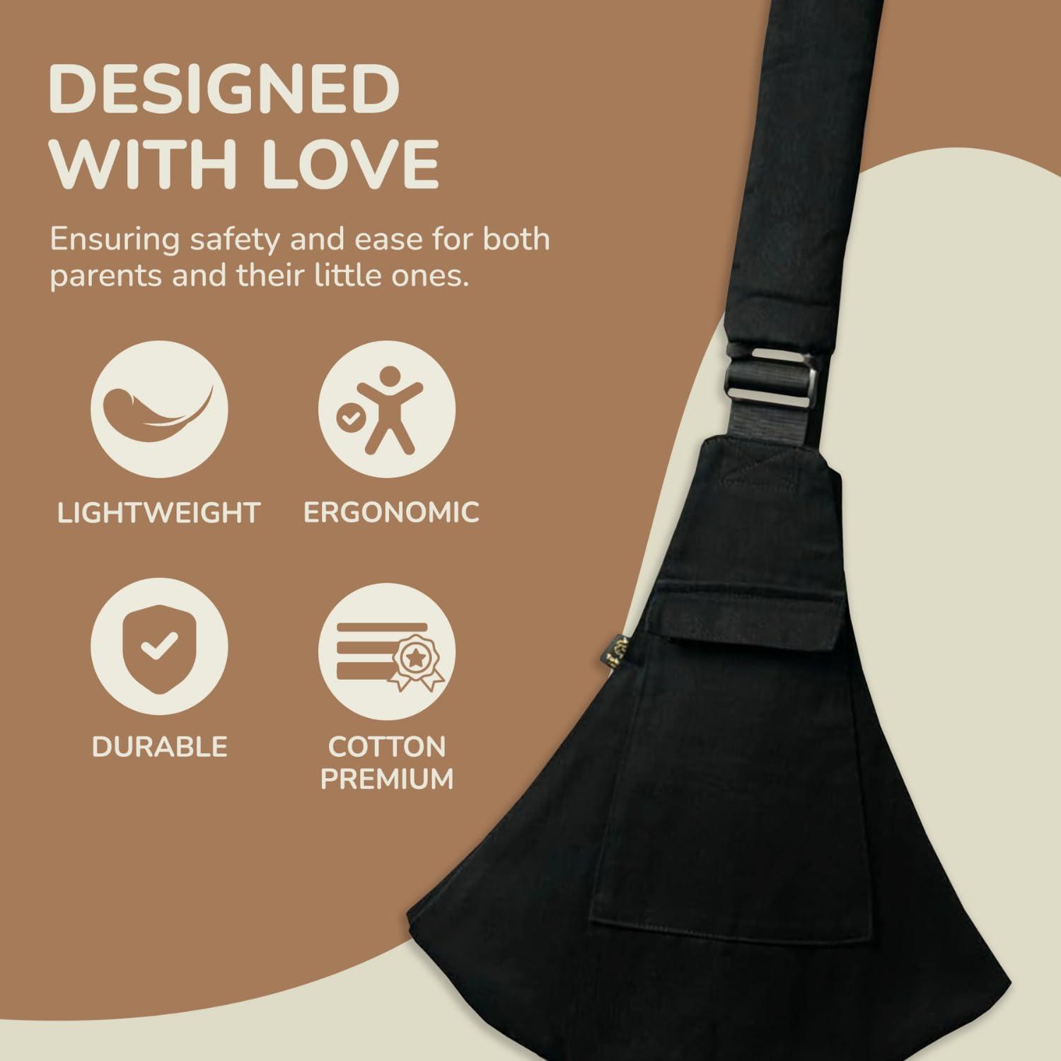 Portabebés Ergonómico Ajustable Takami Negro para Niños 0-3 Años