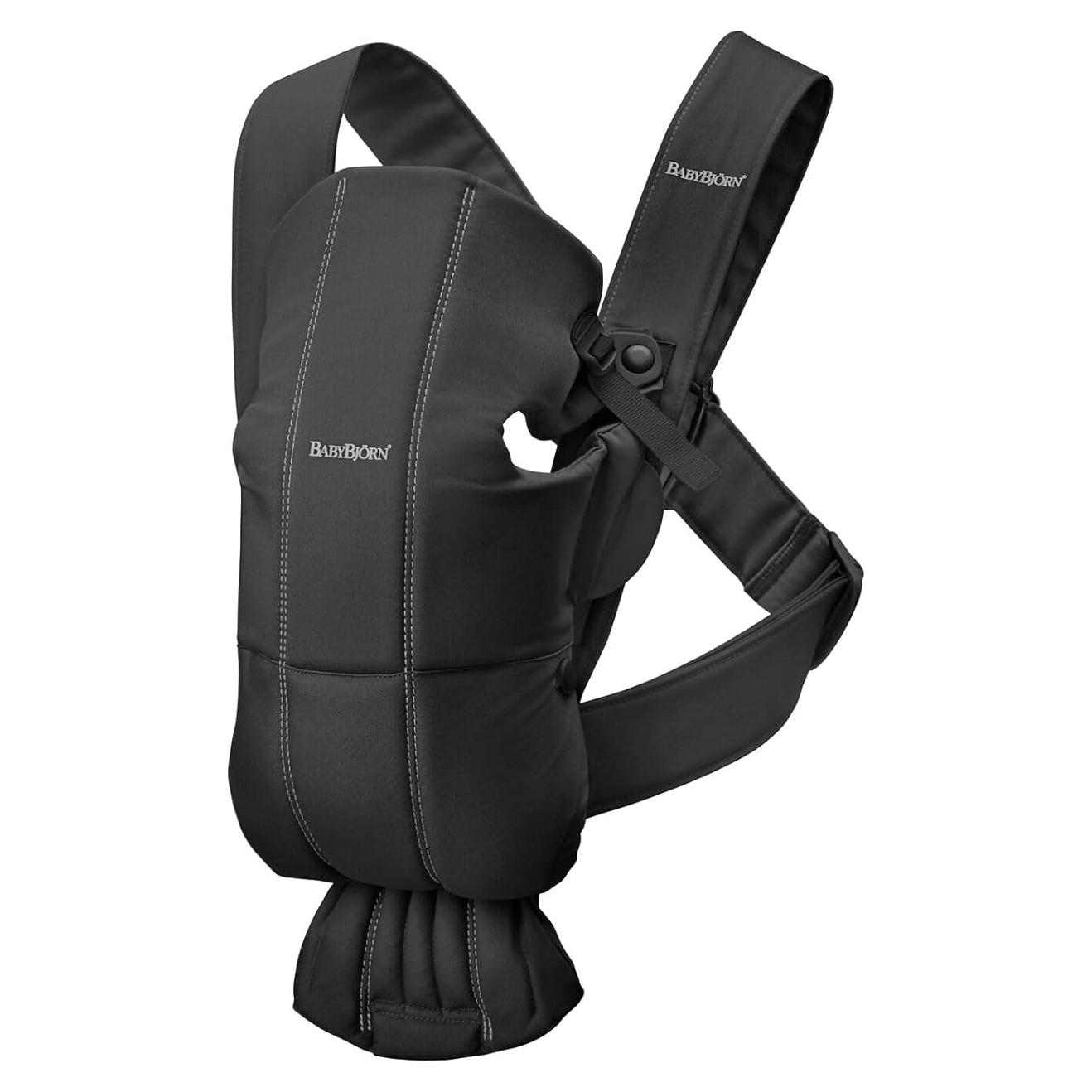 Portabebés Mini BabyBjörn Negro Tejido Ergonómico 3.2-11 kg
