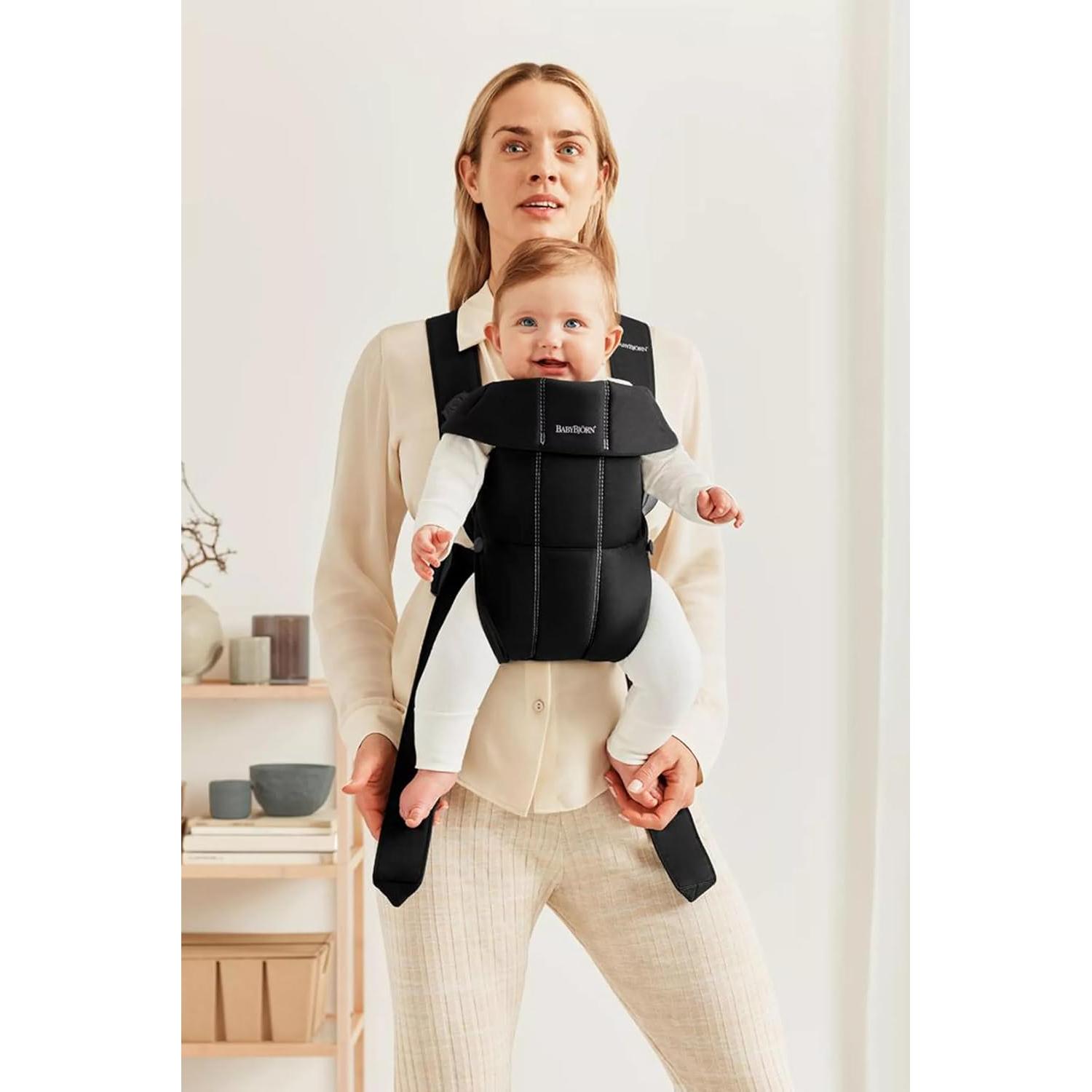 Portabebés Mini BabyBjörn Negro Tejido Ergonómico 3.2-11 kg