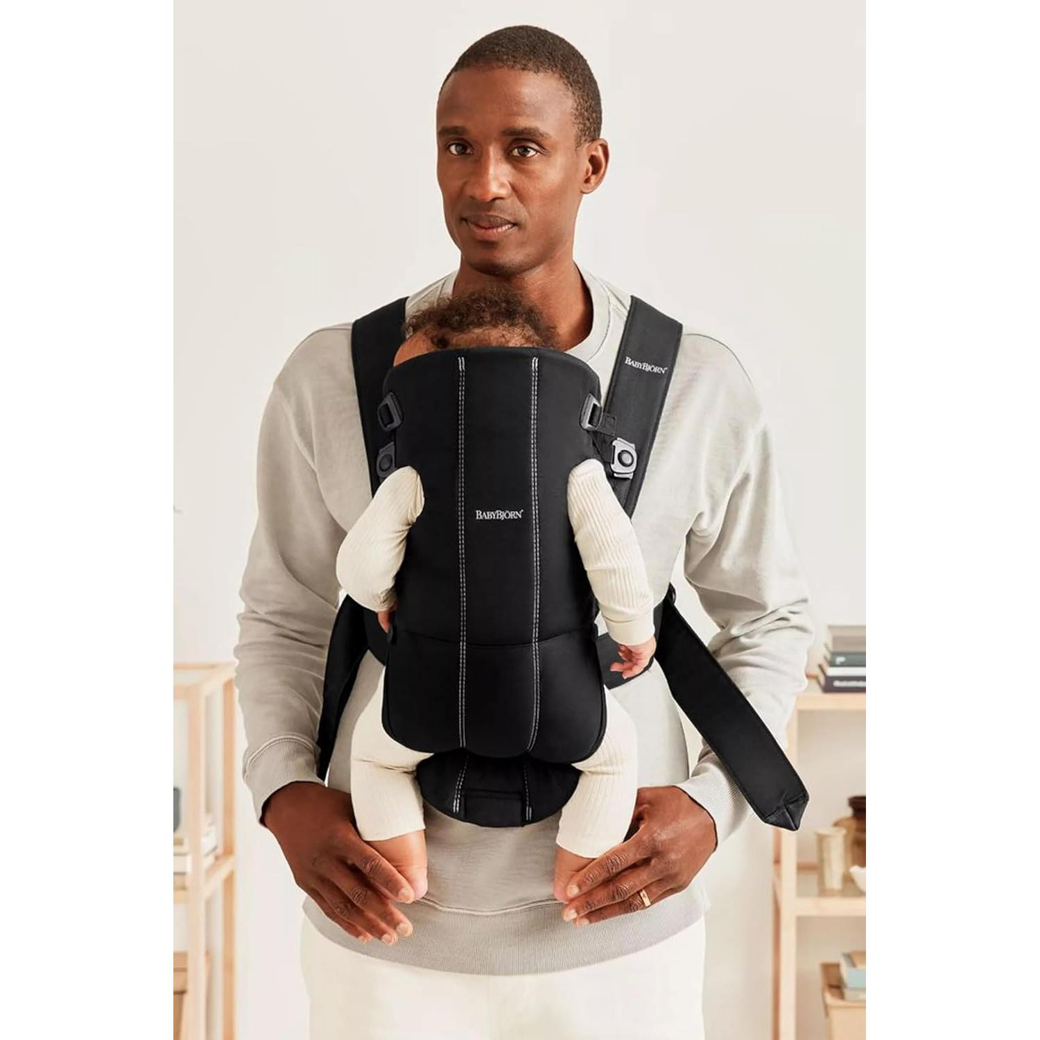 Portabebés Mini BabyBjörn Negro Tejido Ergonómico 3.2-11 kg