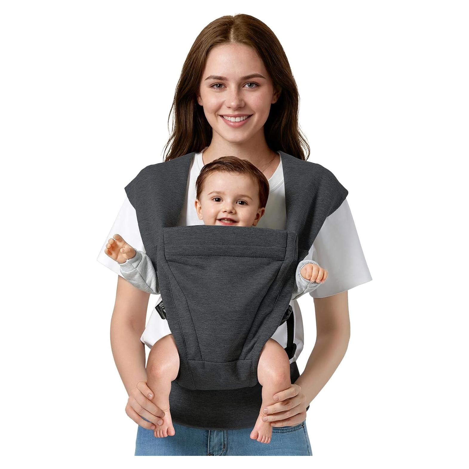 Portabebés ergonómico Misswisdom gris oscuro 3.2-13.6 kg