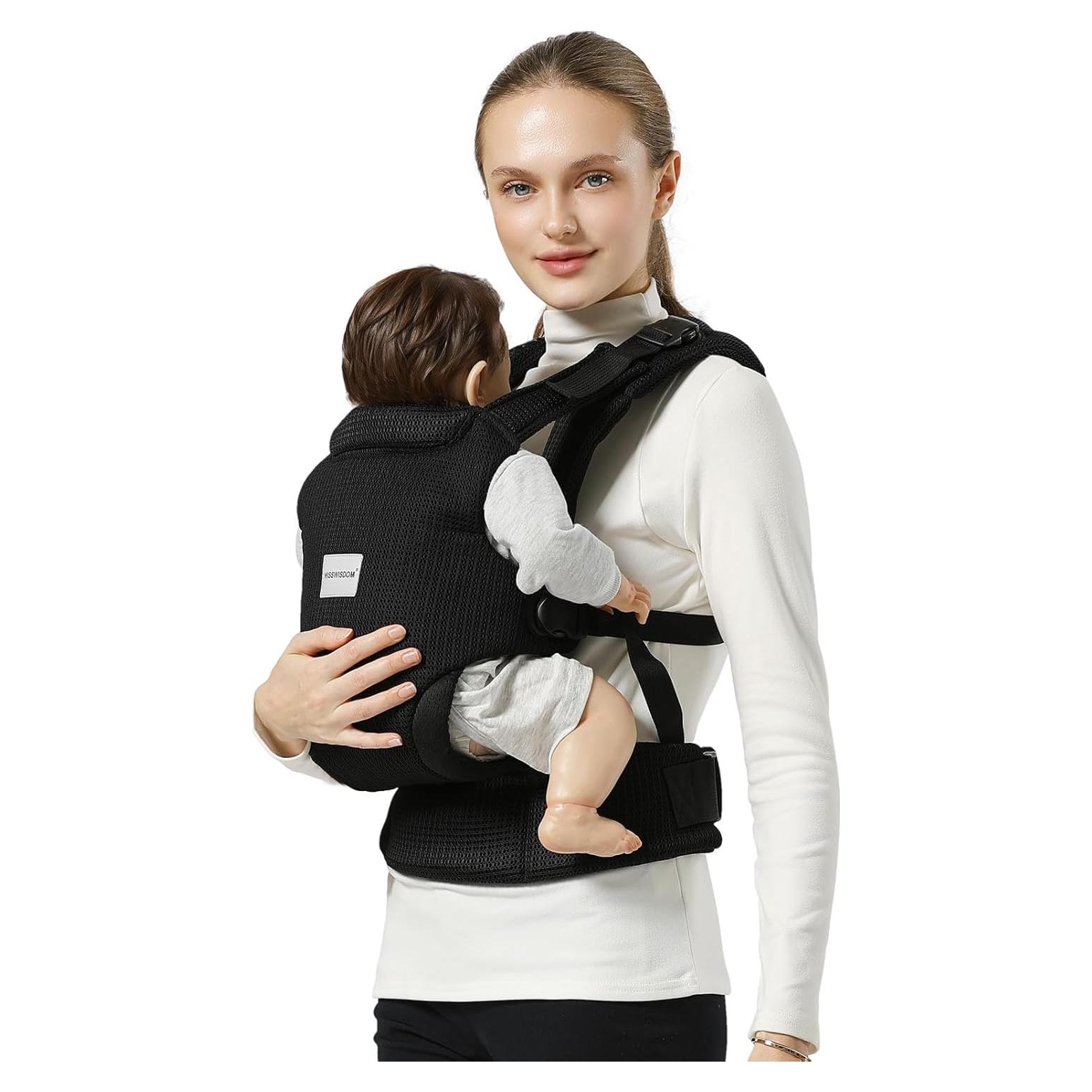 Portabebés Ergonómico Misswisdom Negro 3-14 kg Ajustable