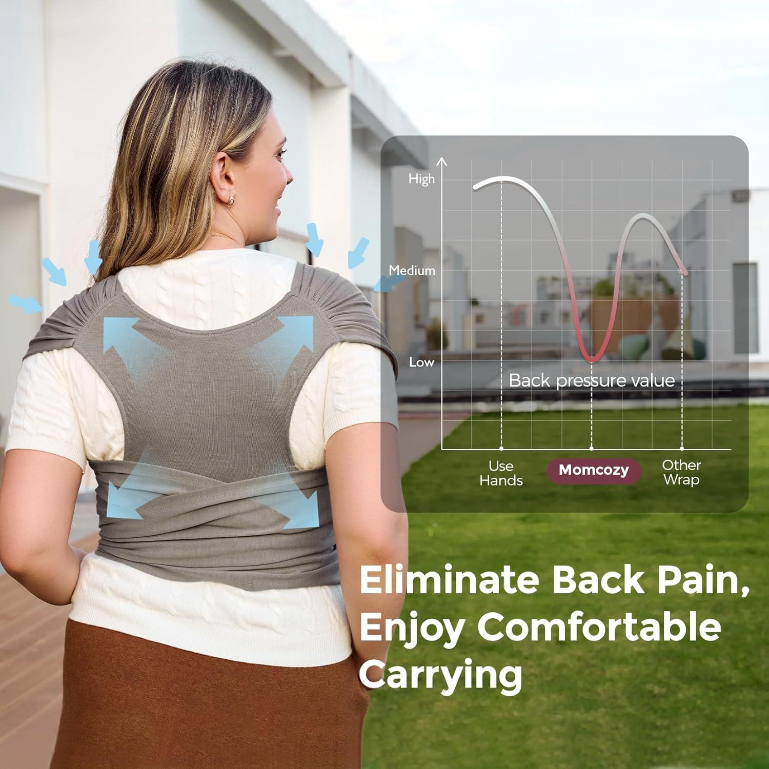 Fular Portabebés Momcozy Marrón Ajustable 3.6-15.9 kg