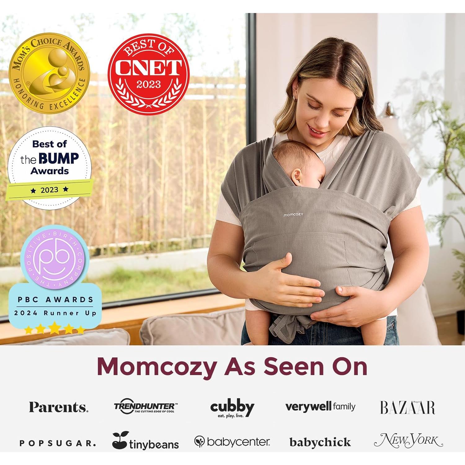 Fular Portabebés Momcozy Marrón Ajustable 3.6-15.9 kg