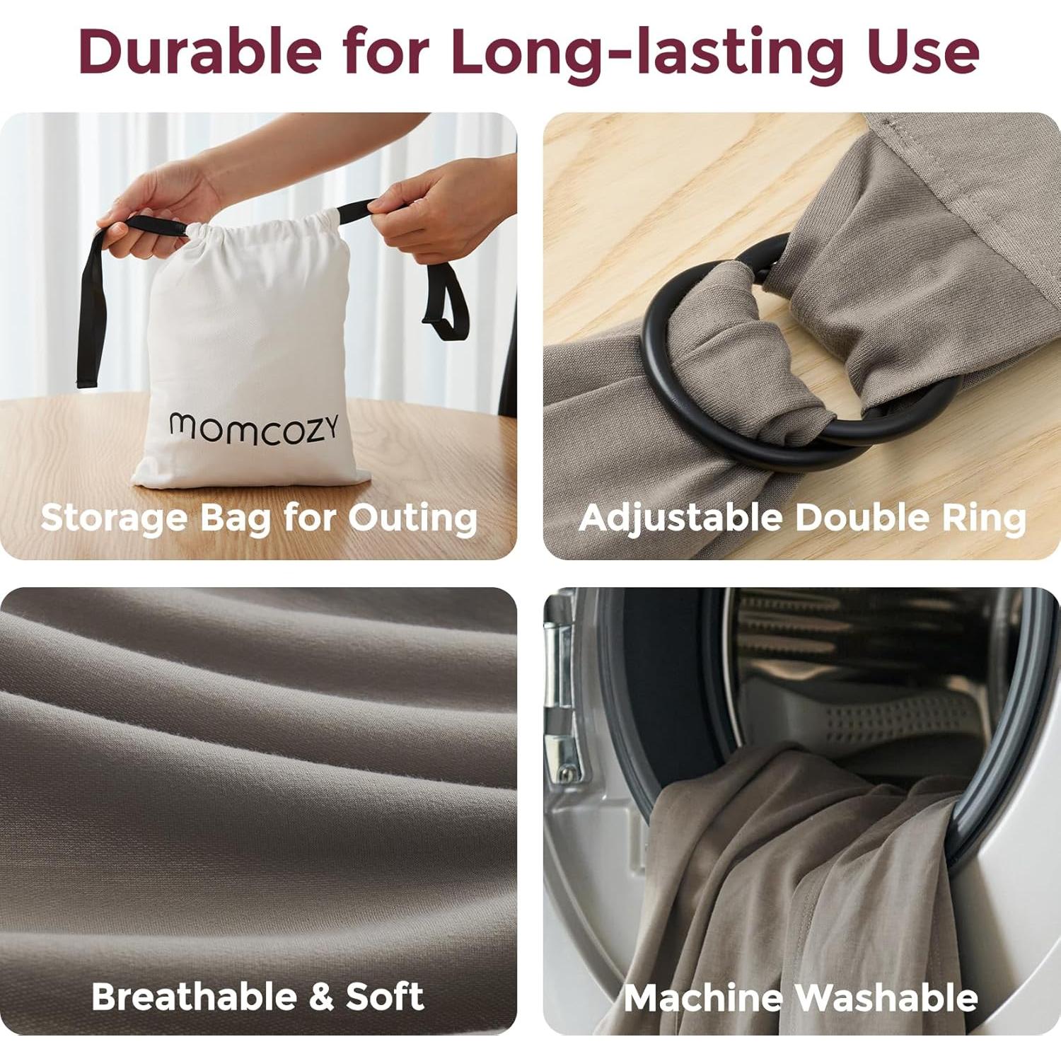 Fular Portabebés Momcozy Marrón Ajustable 3.6-15.9 kg