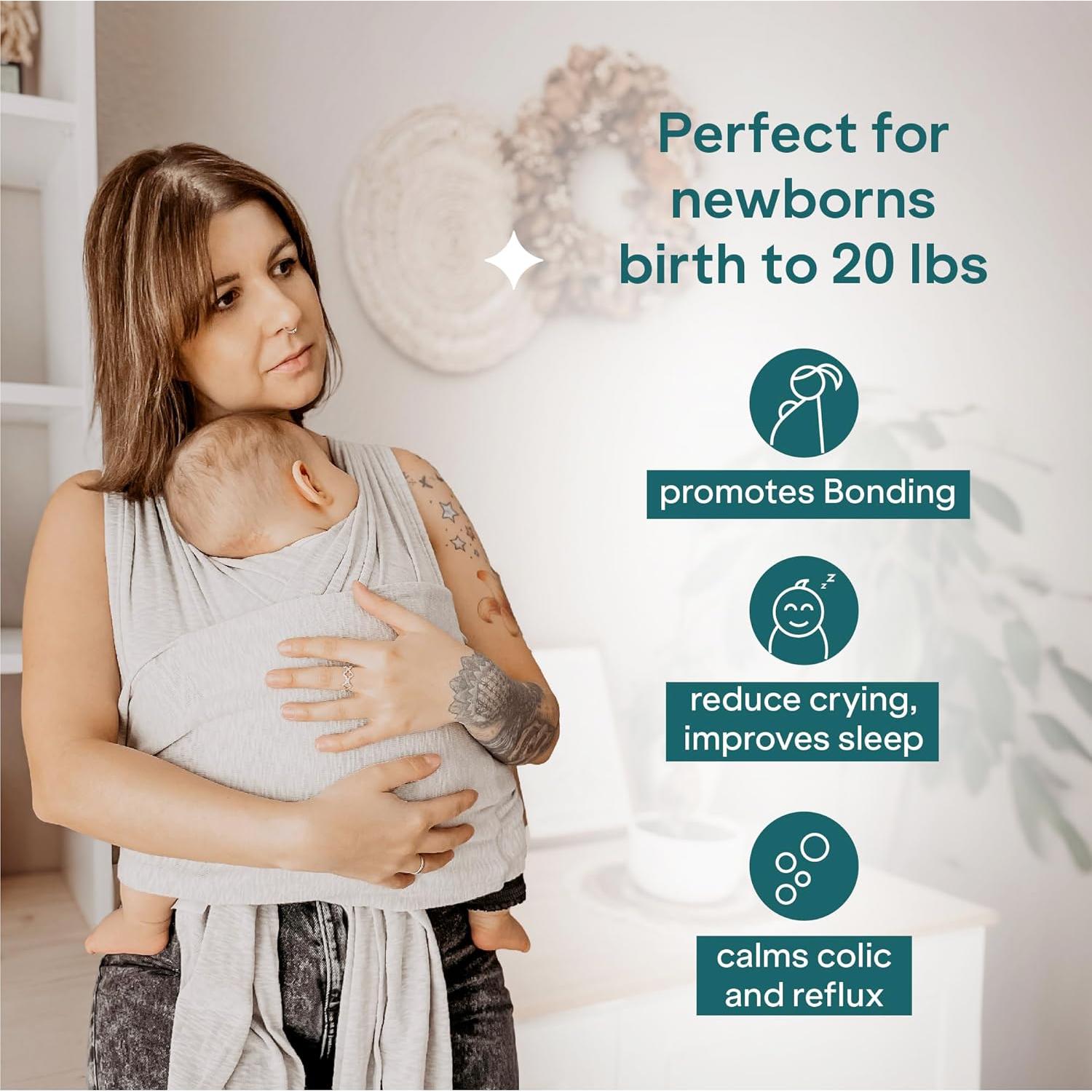 Fular Portabebés Koala Babycare Gris - Talla Única hasta 9kg