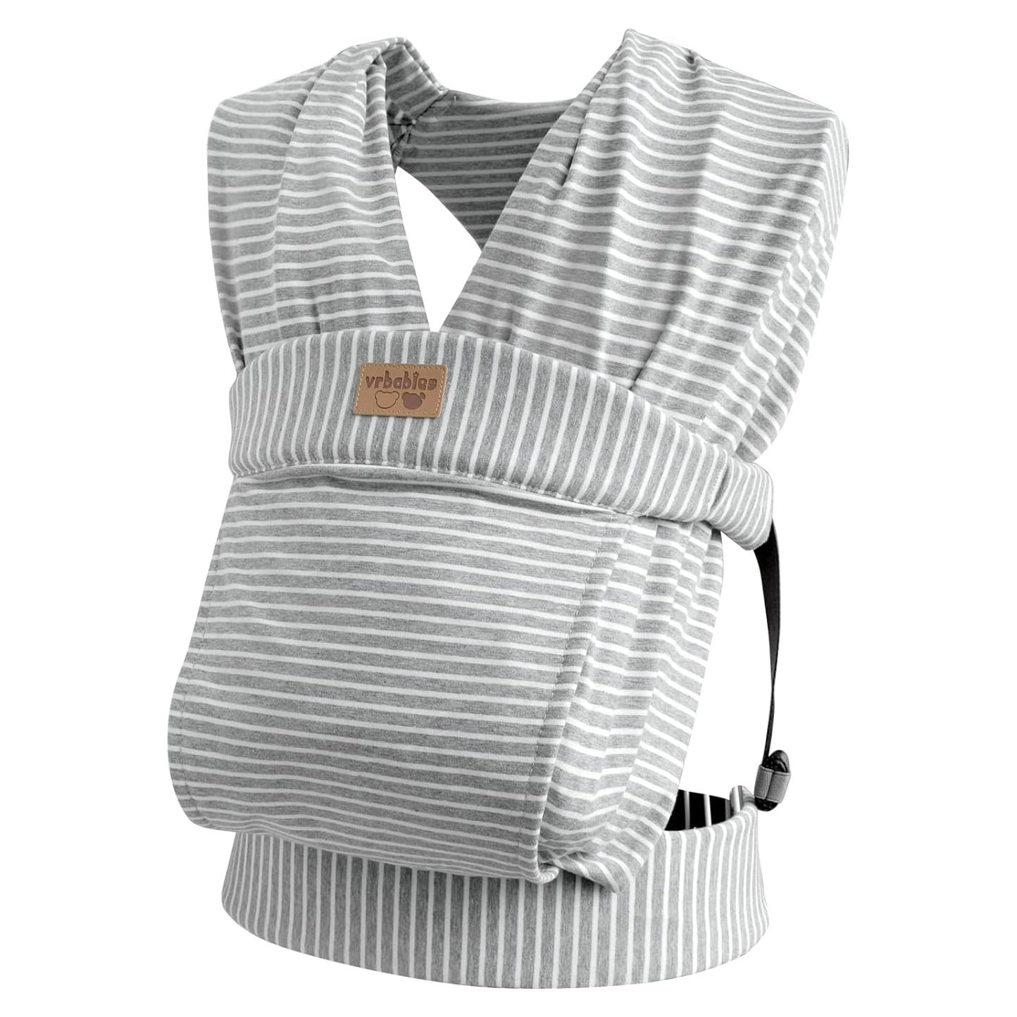 Fular Portabebés Algodón vrbabies Rayas Grises Ajustable
