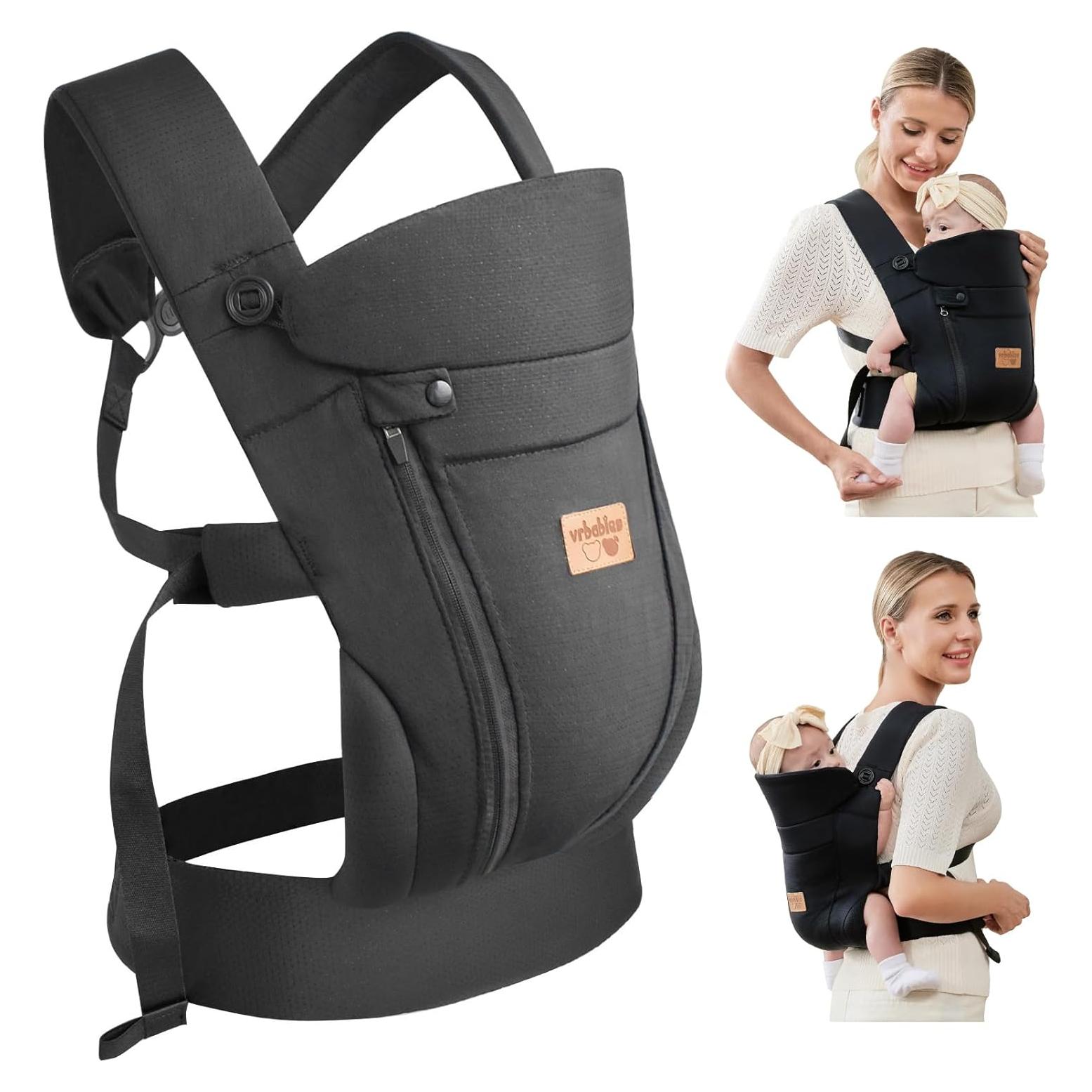 Portabebés Ergonómico Vrbabies Mejorado Negro con Cinturón