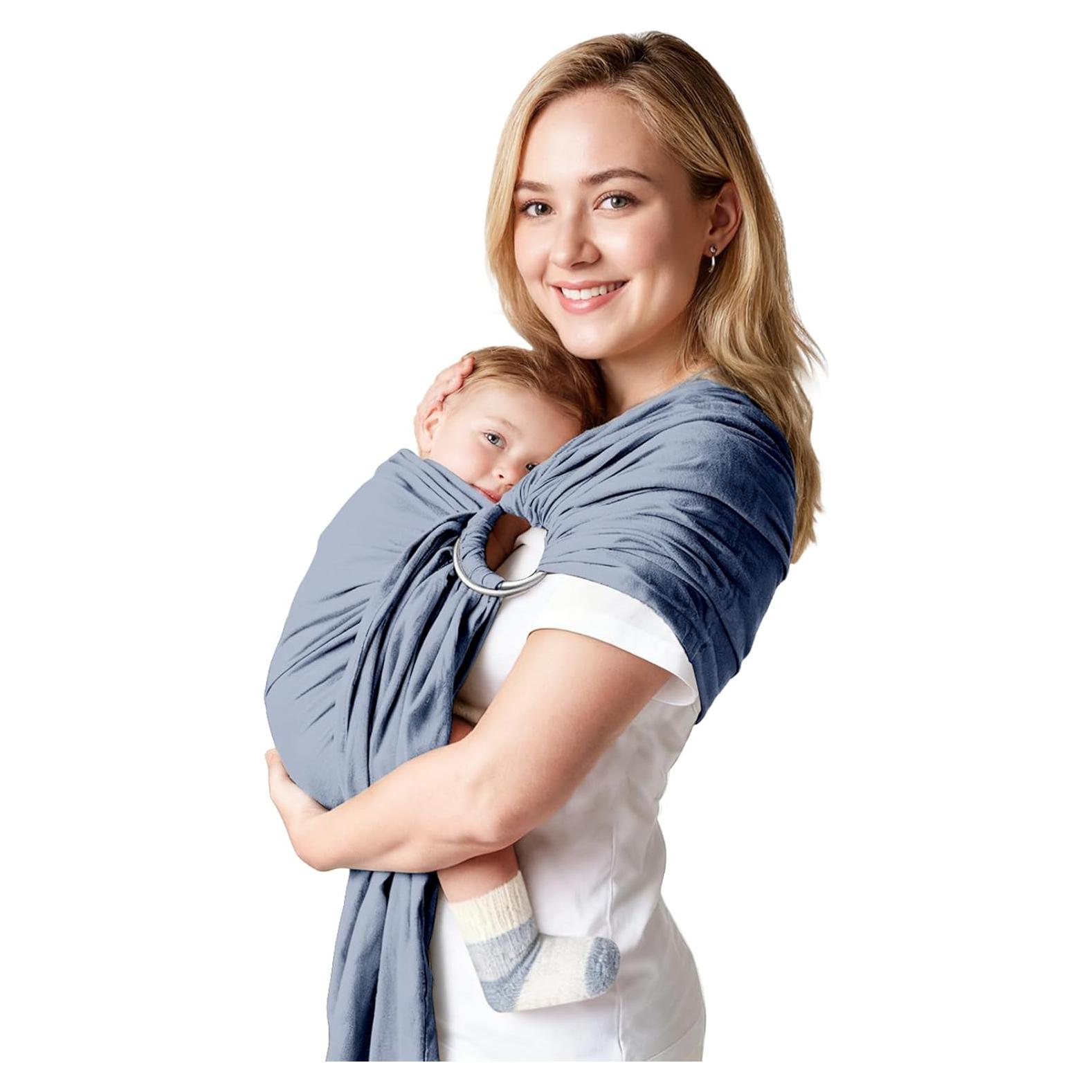 Fular de Anillo para Bebé Azul 3-15.9 kg Algodón