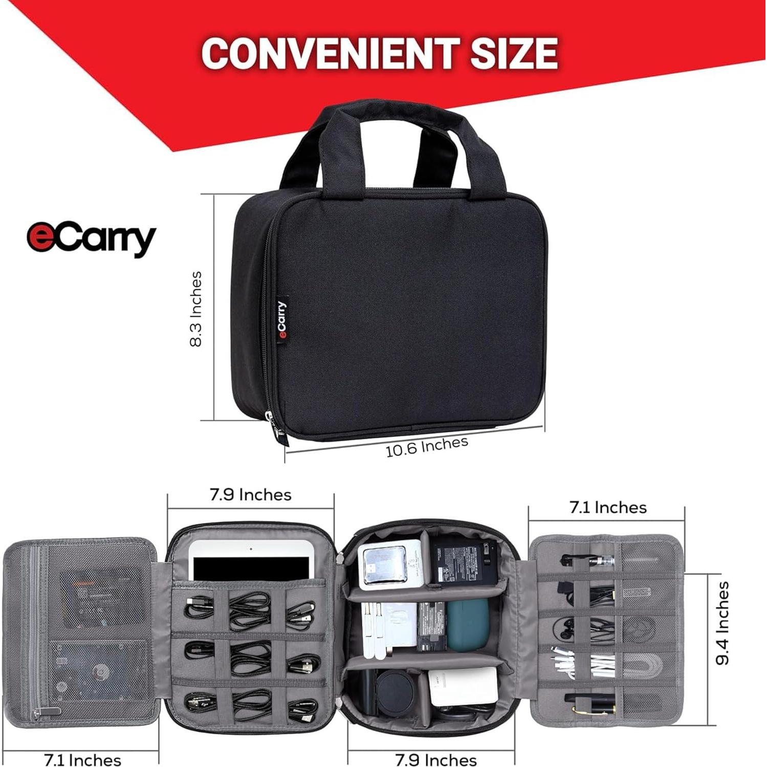 Organizador de Cables eCarry - Funda de Viaje Multicapa 25.4x20.6cm
