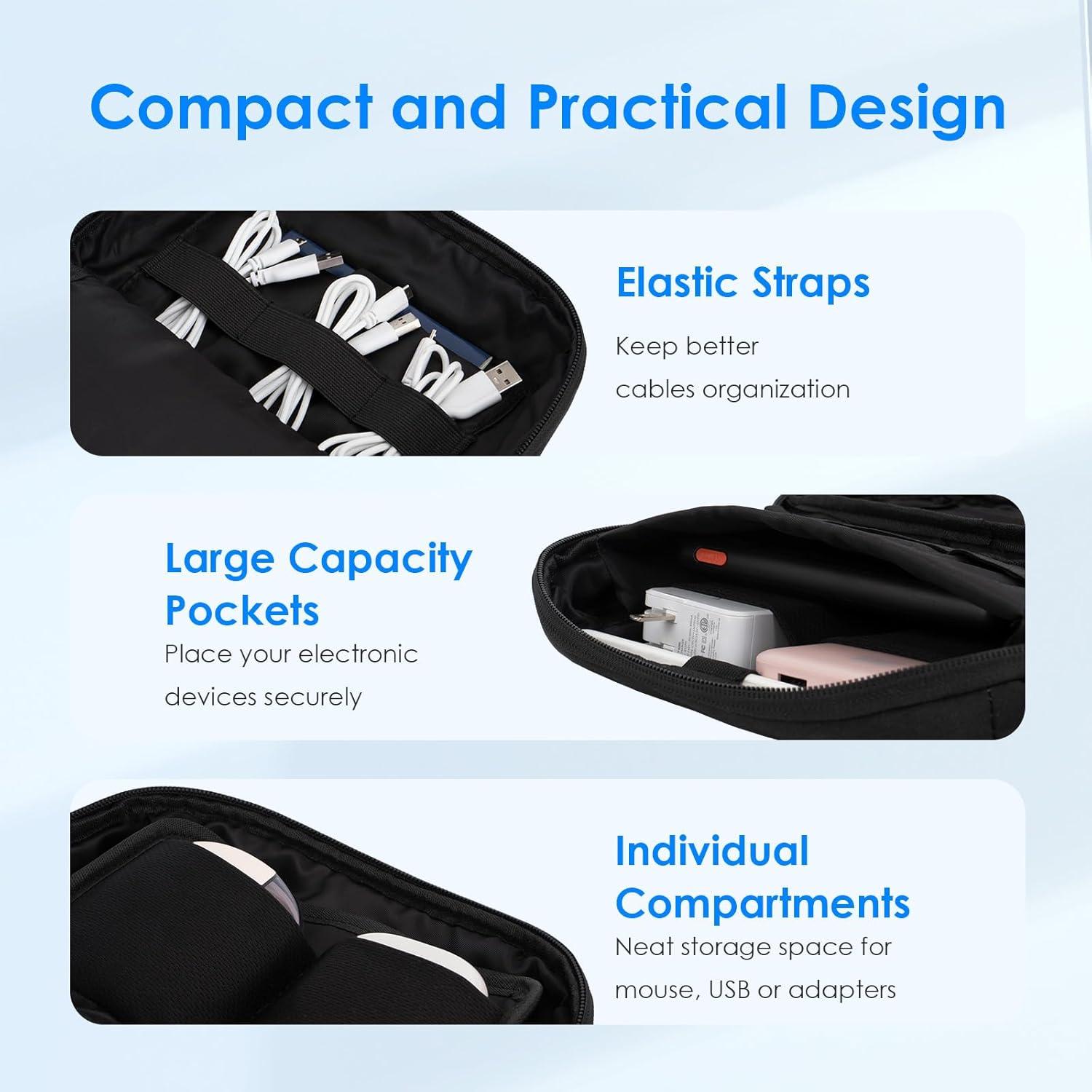 Lention Organizador de Electrónica M378 Negro Impermeable