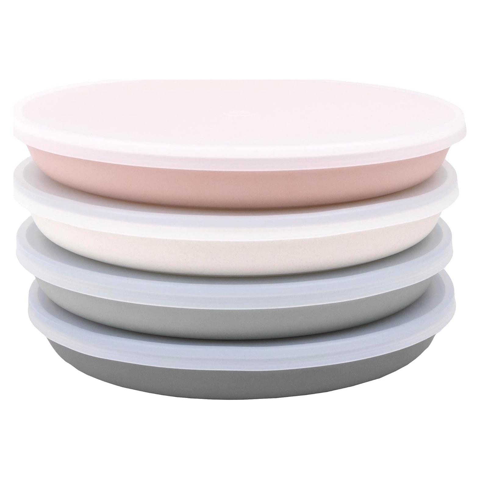 Set de 4 Platos de Bambú WeeSprout para Niños - Apto Lavavajillas