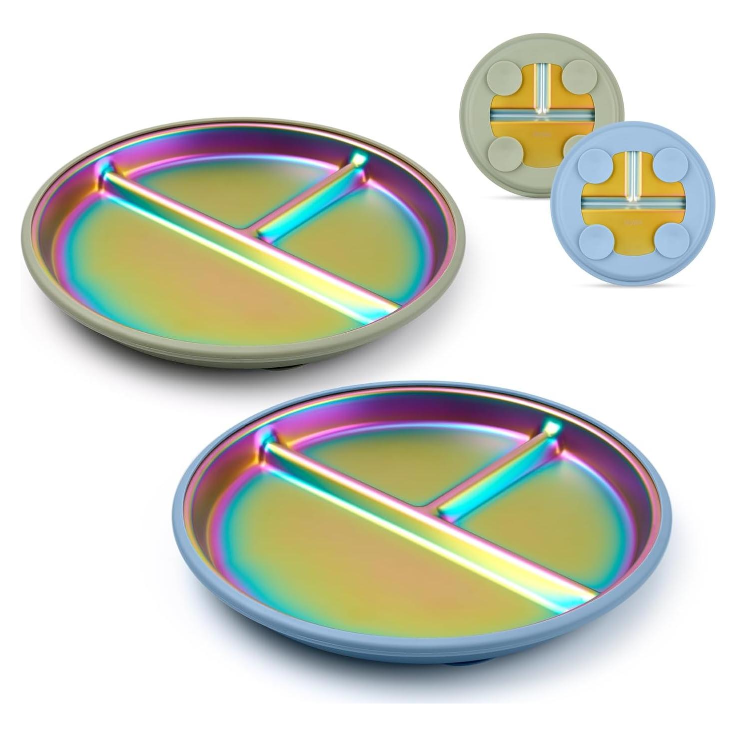 Platos para Niños Coinicxcel Acero Inoxidable 22.86 cm 2pcs