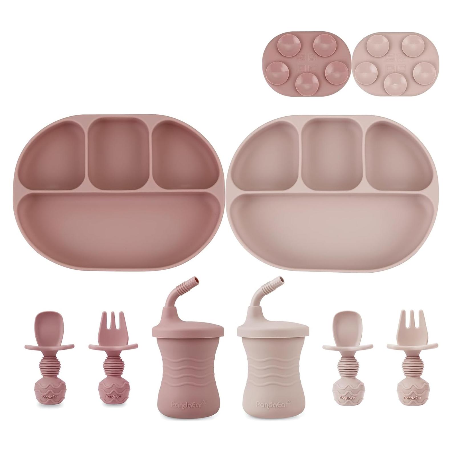 Plato de Succión de Silicona PandaEar 8 Piezas Libre de BPA