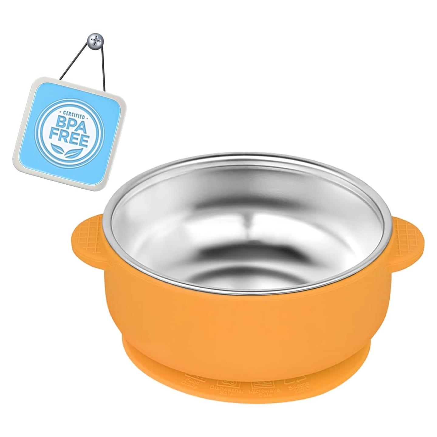 Cuenco de Succión para Niños OKAY ORANGE 280ml Acero Inoxidable