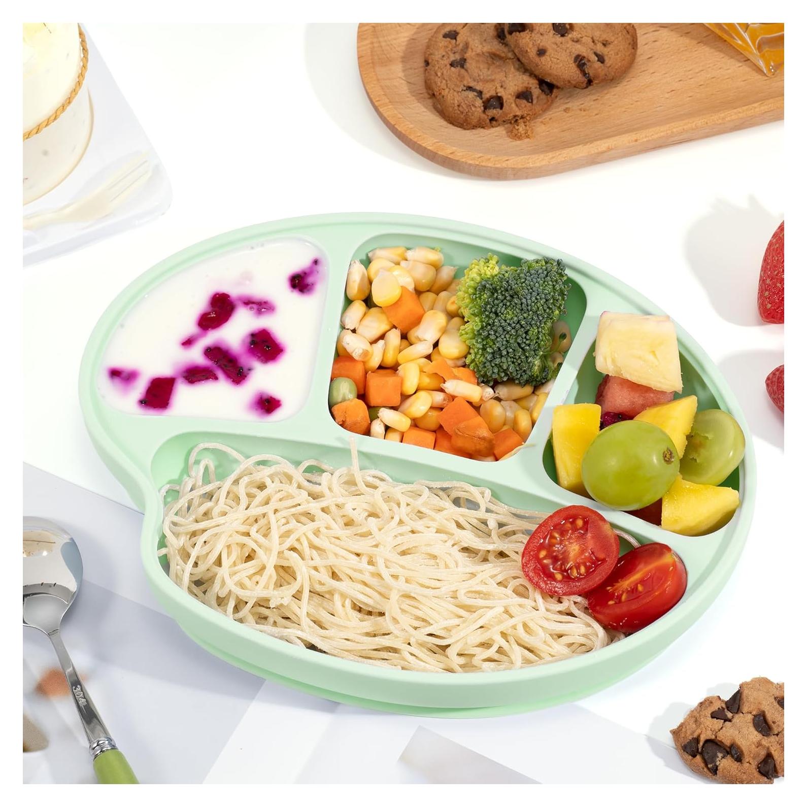 Plato de Succión para Bebés Li & Zhao Verde 23.8x18.9 cm