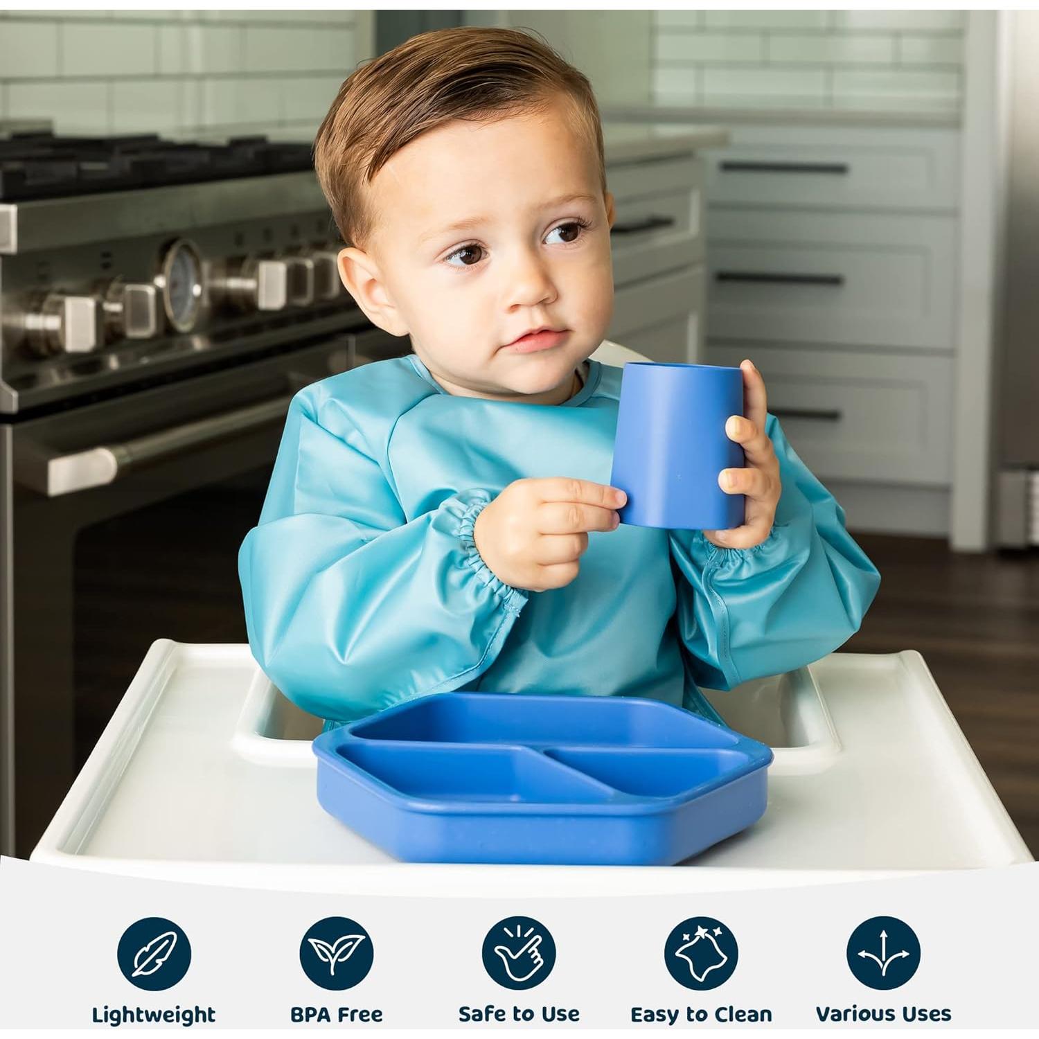 Plato de Silicona con Succión Tiny Twinkle - Dividido, Apto Microondas