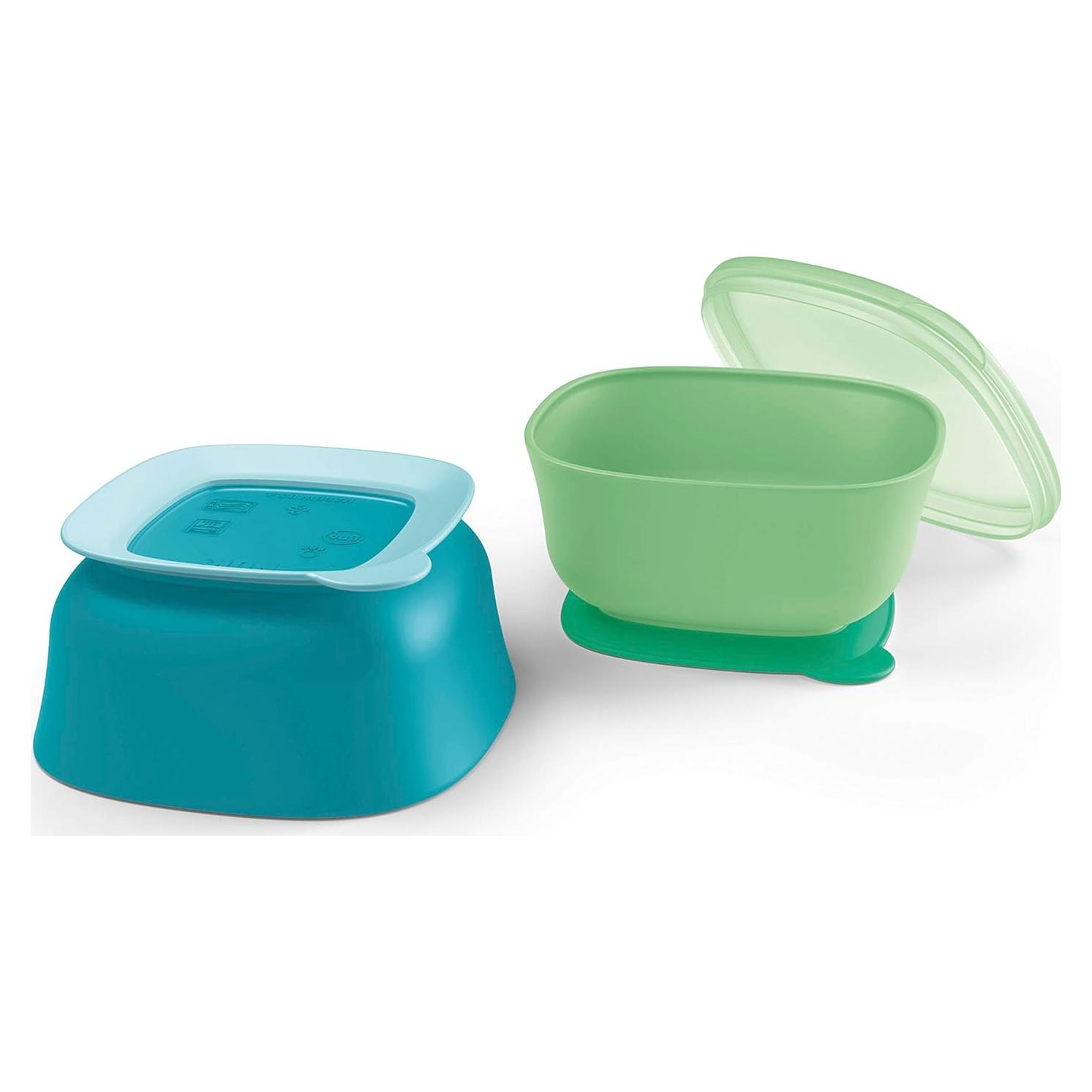 Bowl de Succión NUK con Tapa - 2 Piezas, Libre de BPA