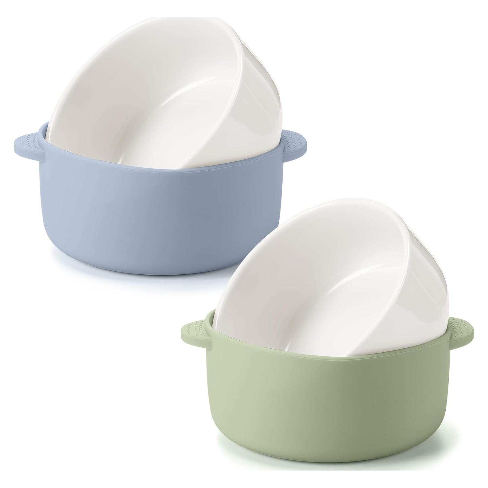 Cuencos de Porcelana para Niños Domensi 2 Piezas con Silicona
