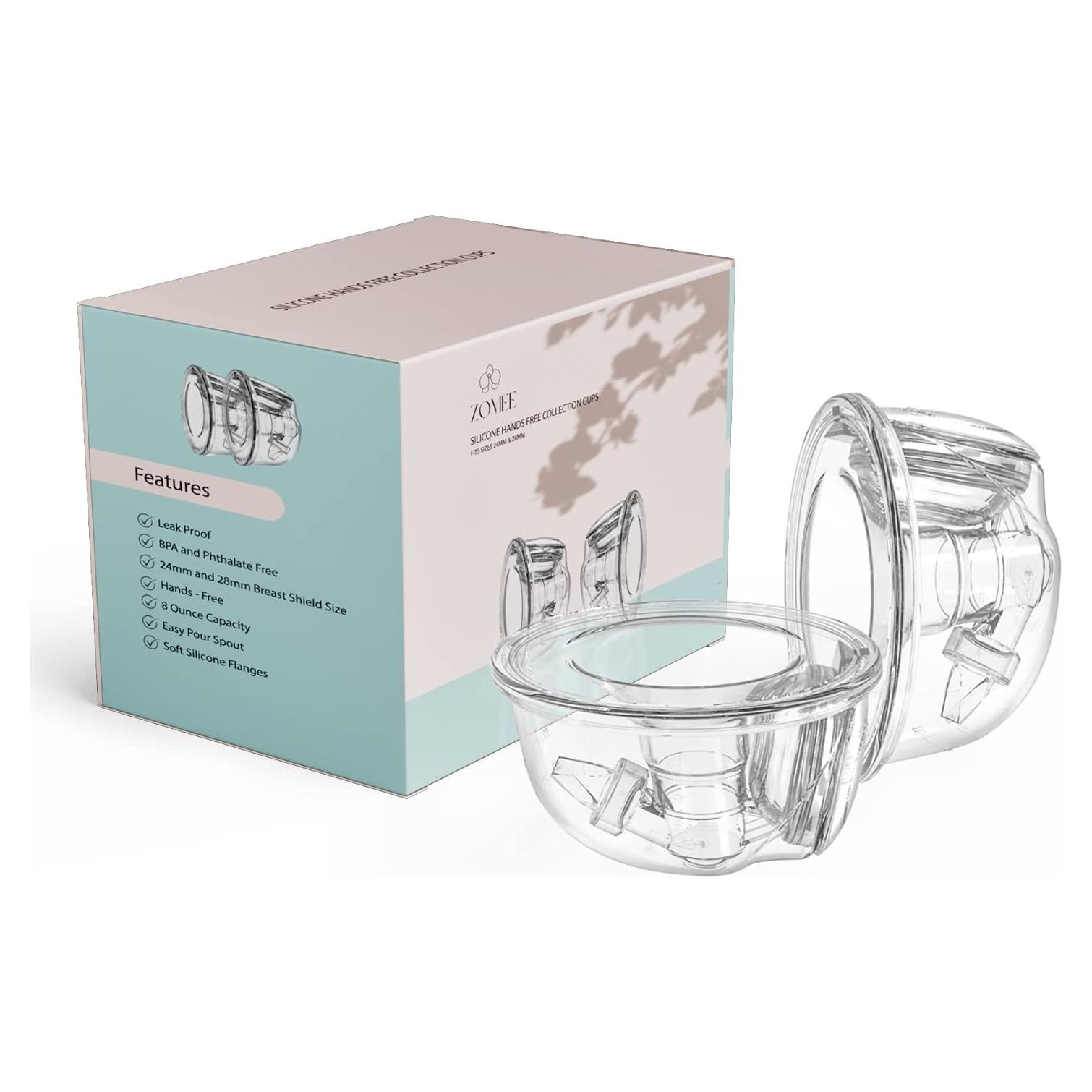 Copas de Silicona Zomee para Lactancia 236 ml Manos Libres