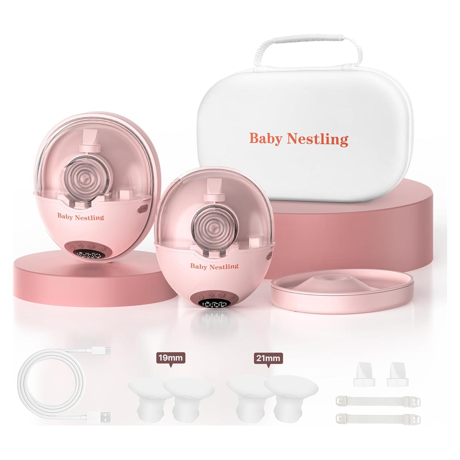 Extractor de Leche Eléctrico Baby Nestling Rosa 4 Modos 12 Niveles