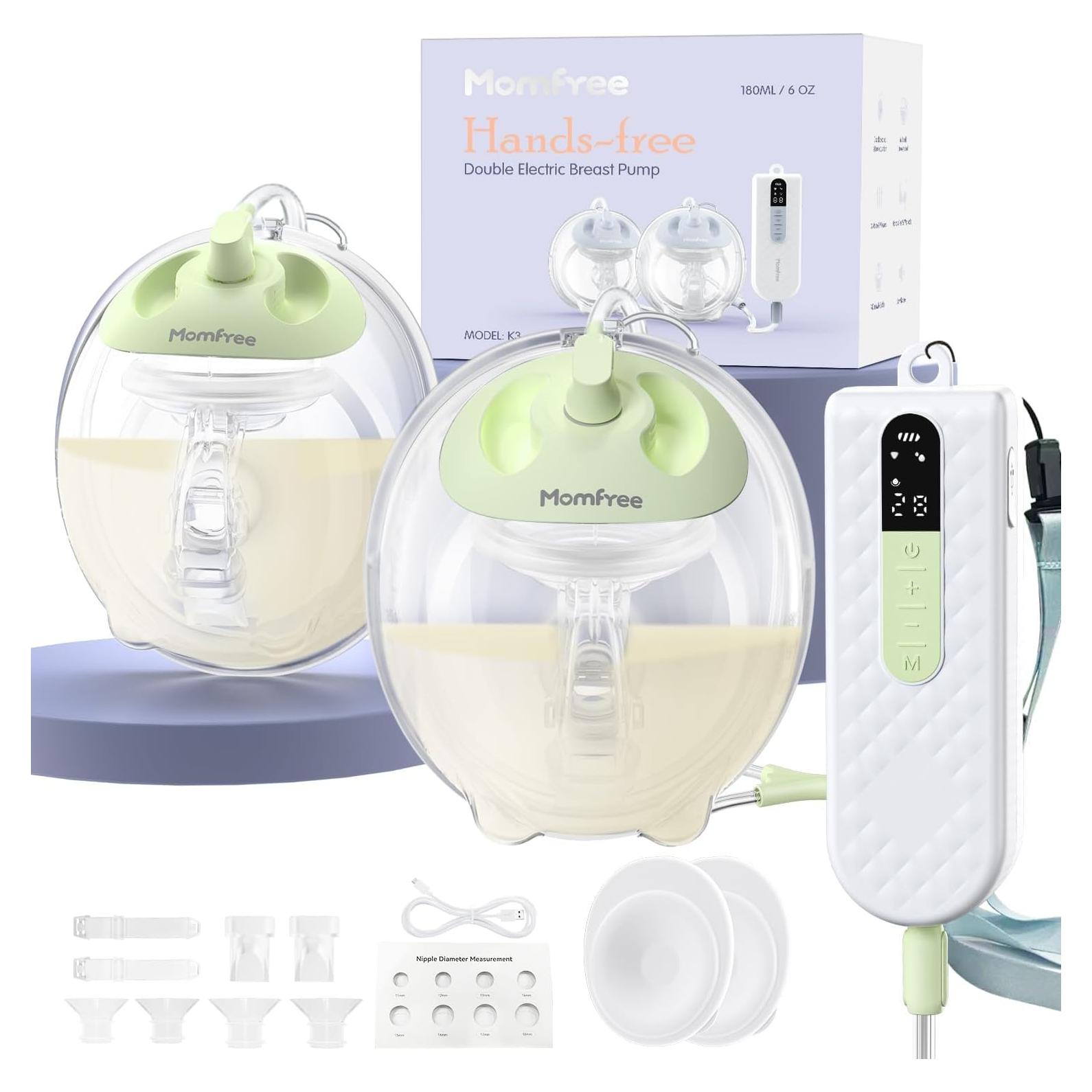 Extractor de Leche Sin Manos Momfree K3 - Portátil, 9 Niveles, 180ml