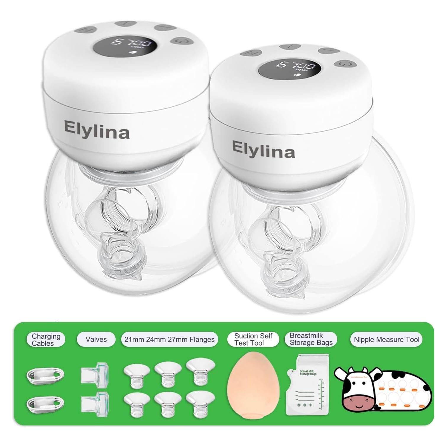 Extractor de Leche Eléctrico Elylina S21 Portátil 3 Flanges