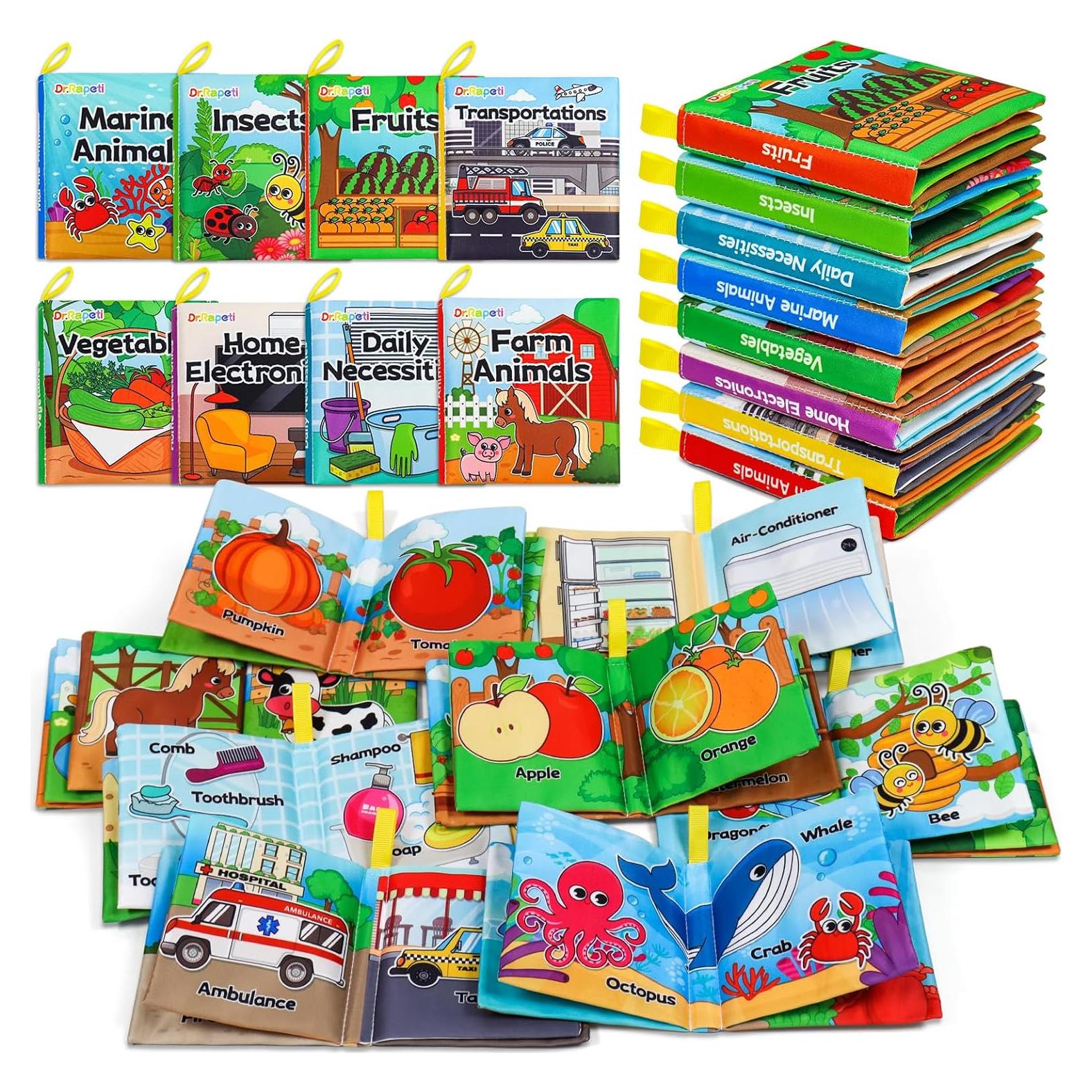 Libros de Tela Suaves Dr.Rapeti para Bebés - Paquete de 8