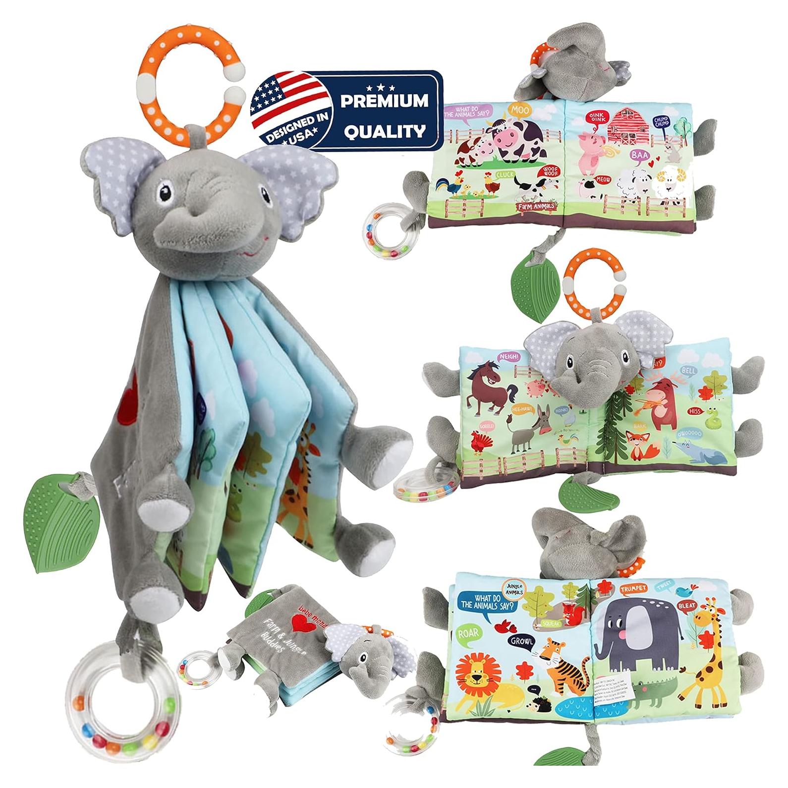 Libro de Tela Interactivo Elefante Bebe Mondo 0-2 Años