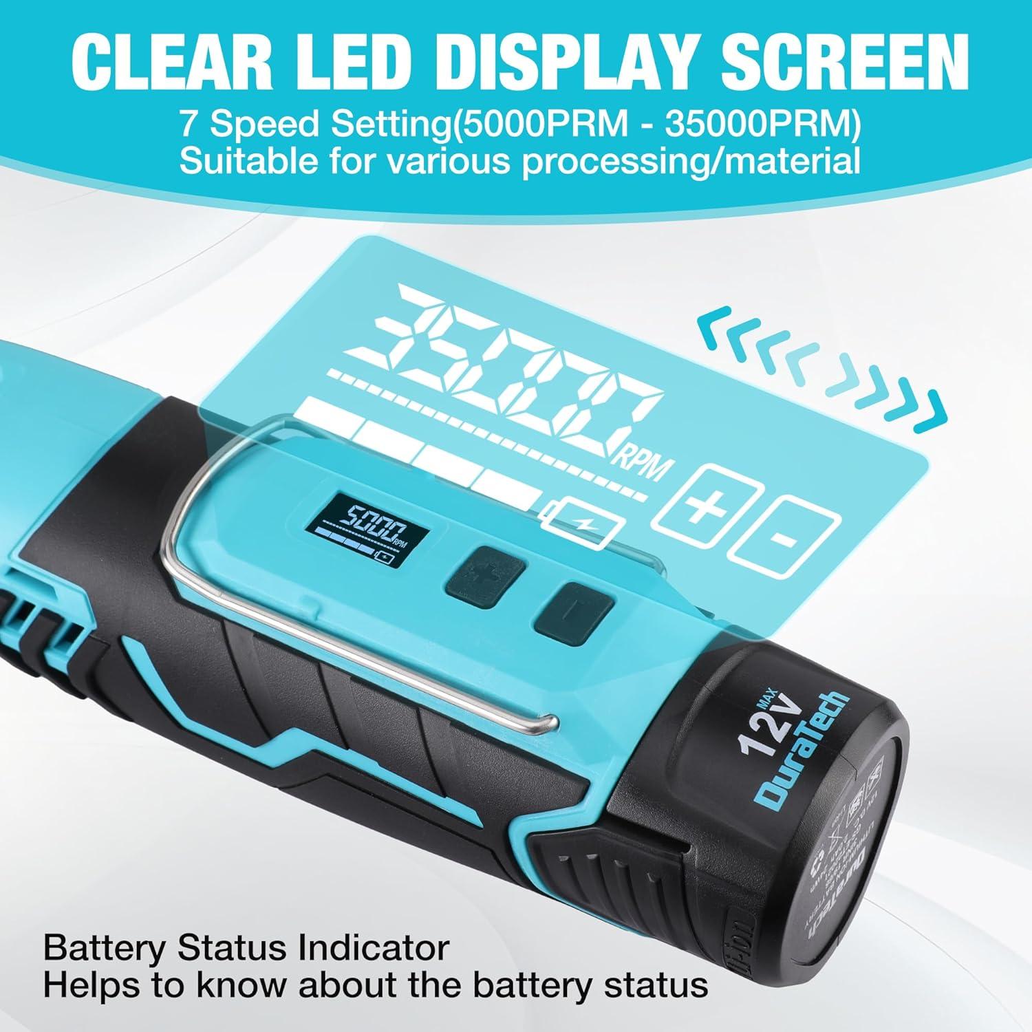 DURATECH Herramienta Rotativa Inalámbrica 12V 118PCS Accesorios