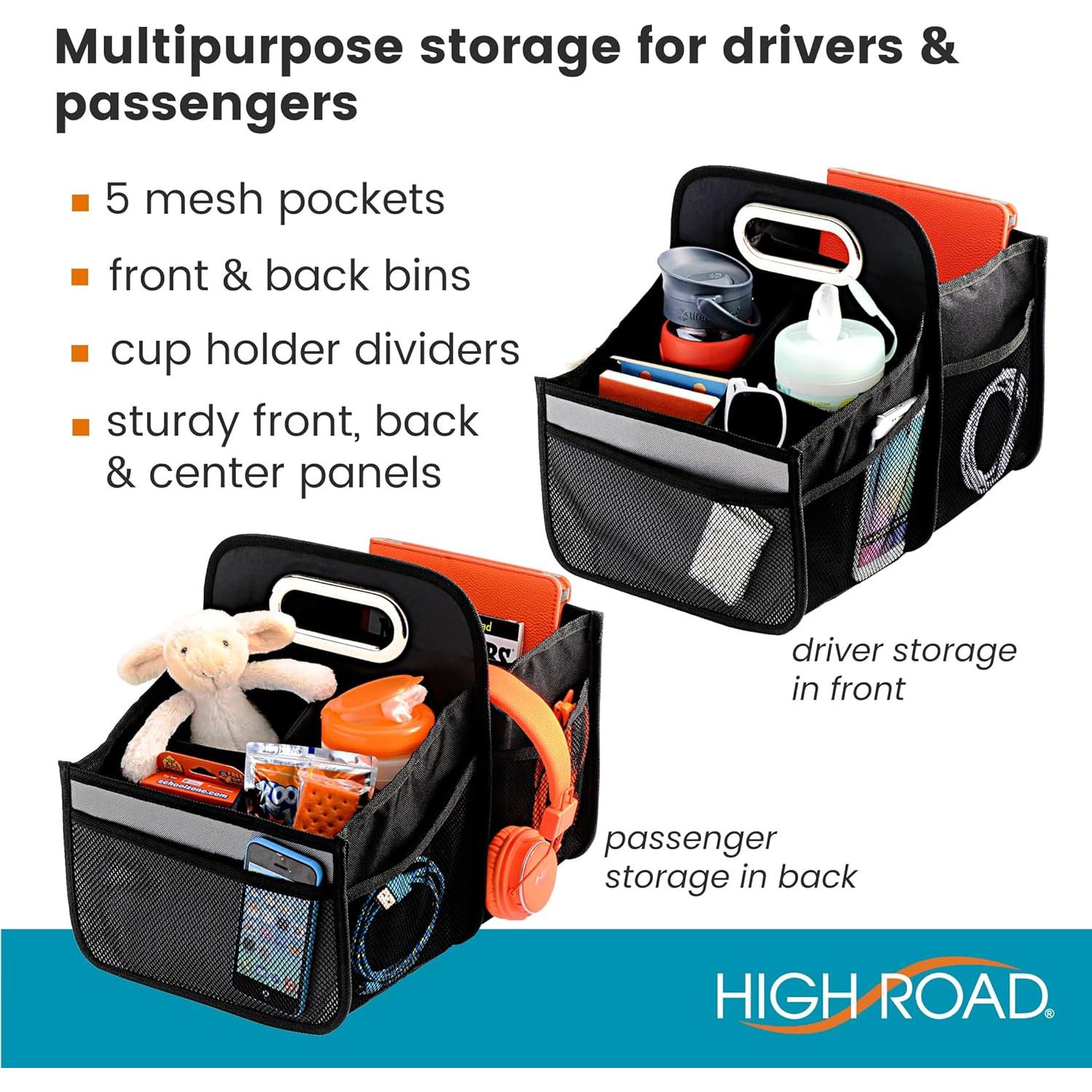 Caddy Organizador de Asiento Carro High Road Negro 34x25cm