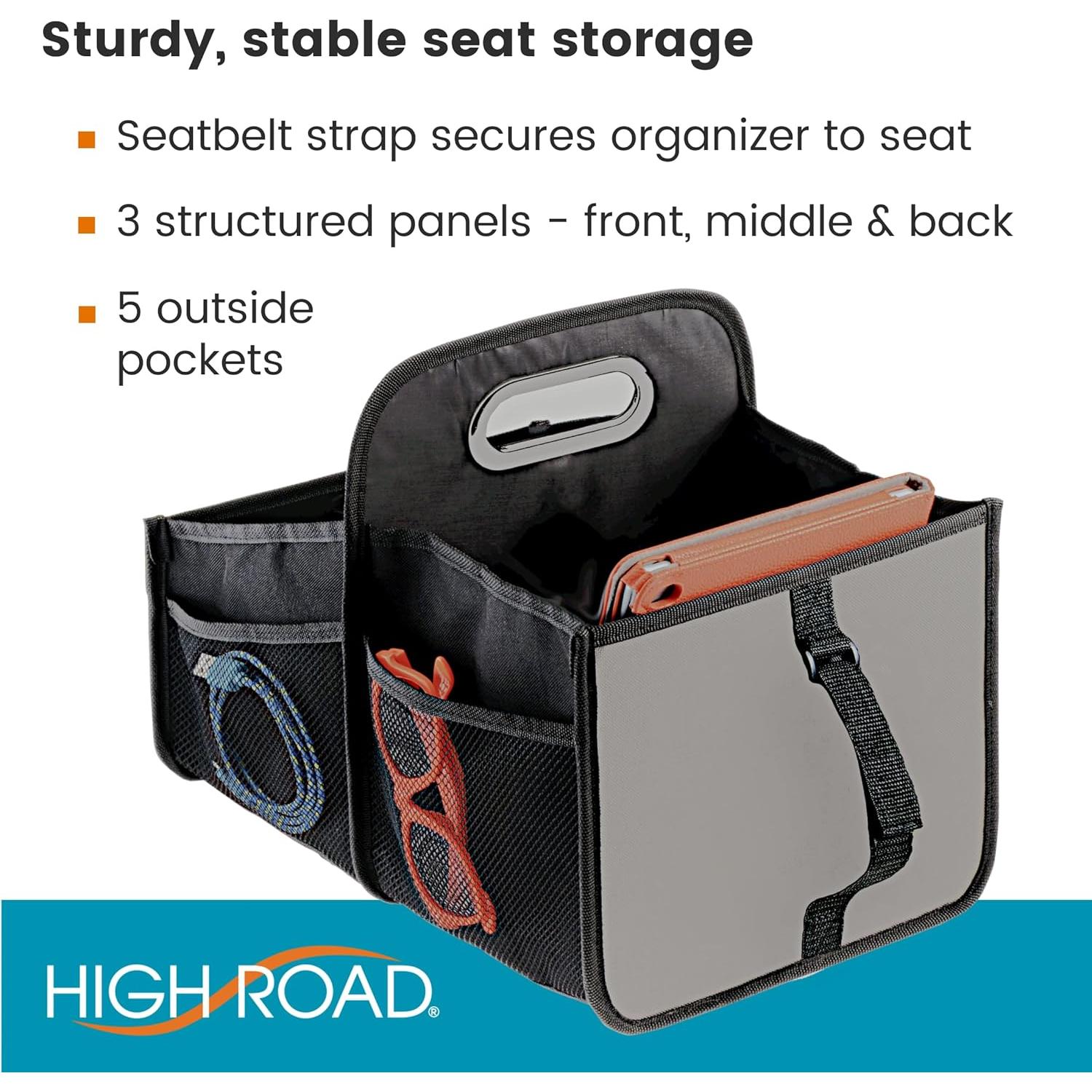 Caddy Organizador de Asiento Carro High Road Negro 34x25cm