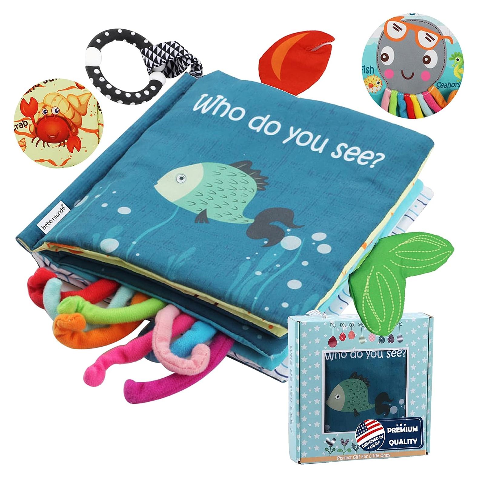 Libro de Tela Crinkle para Bebés Bebe Mondo - Animales Marinos