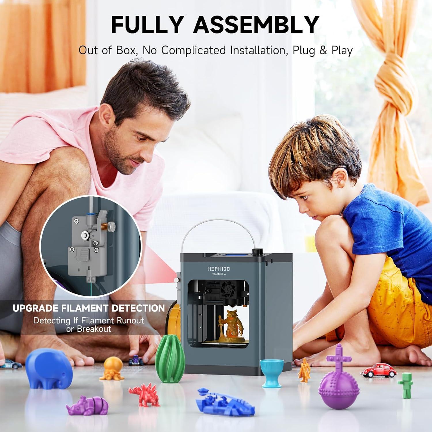 Impresora 3D HEPHI3D Tina2 Plus 250mm/s Compacta Automática