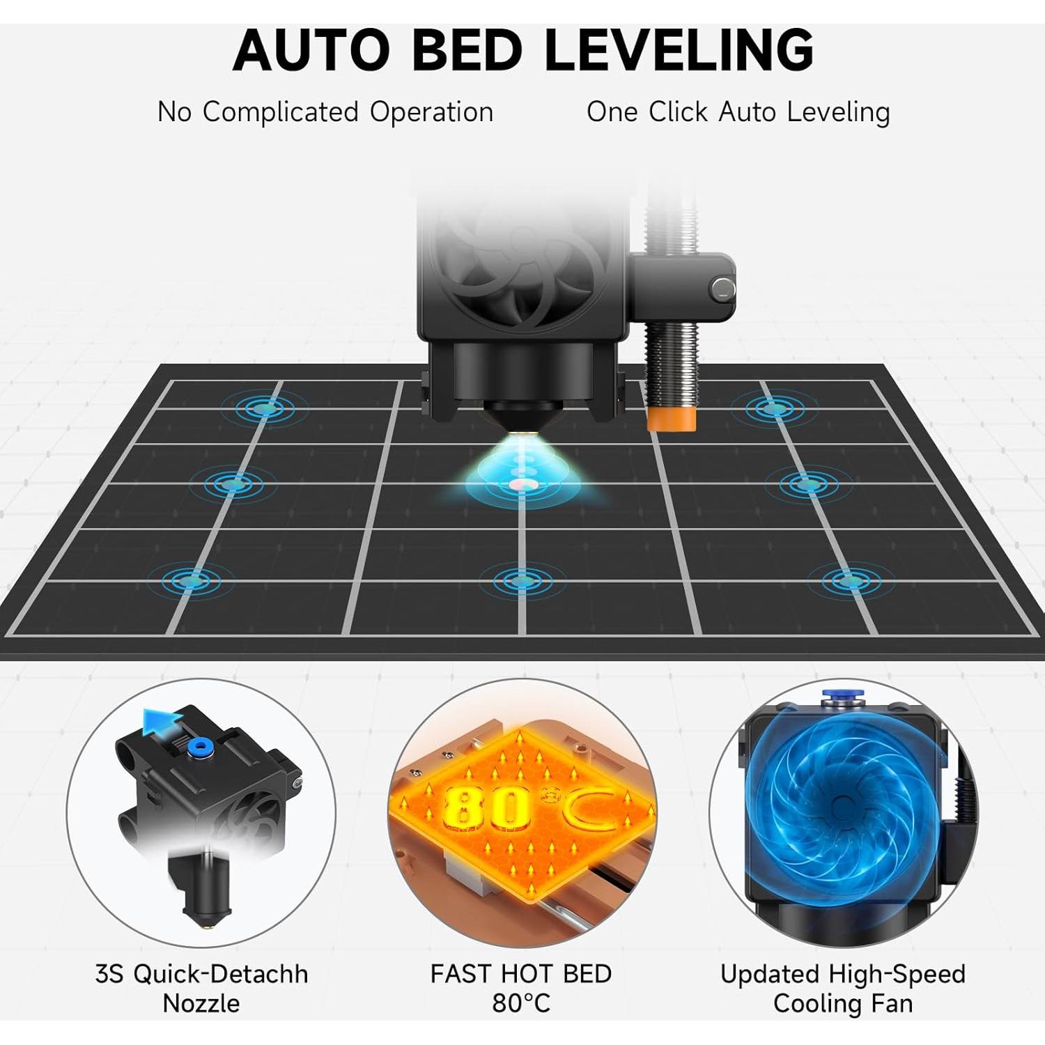 Impresora 3D HEPHI3D Tina2 Plus 250mm/s Compacta Automática