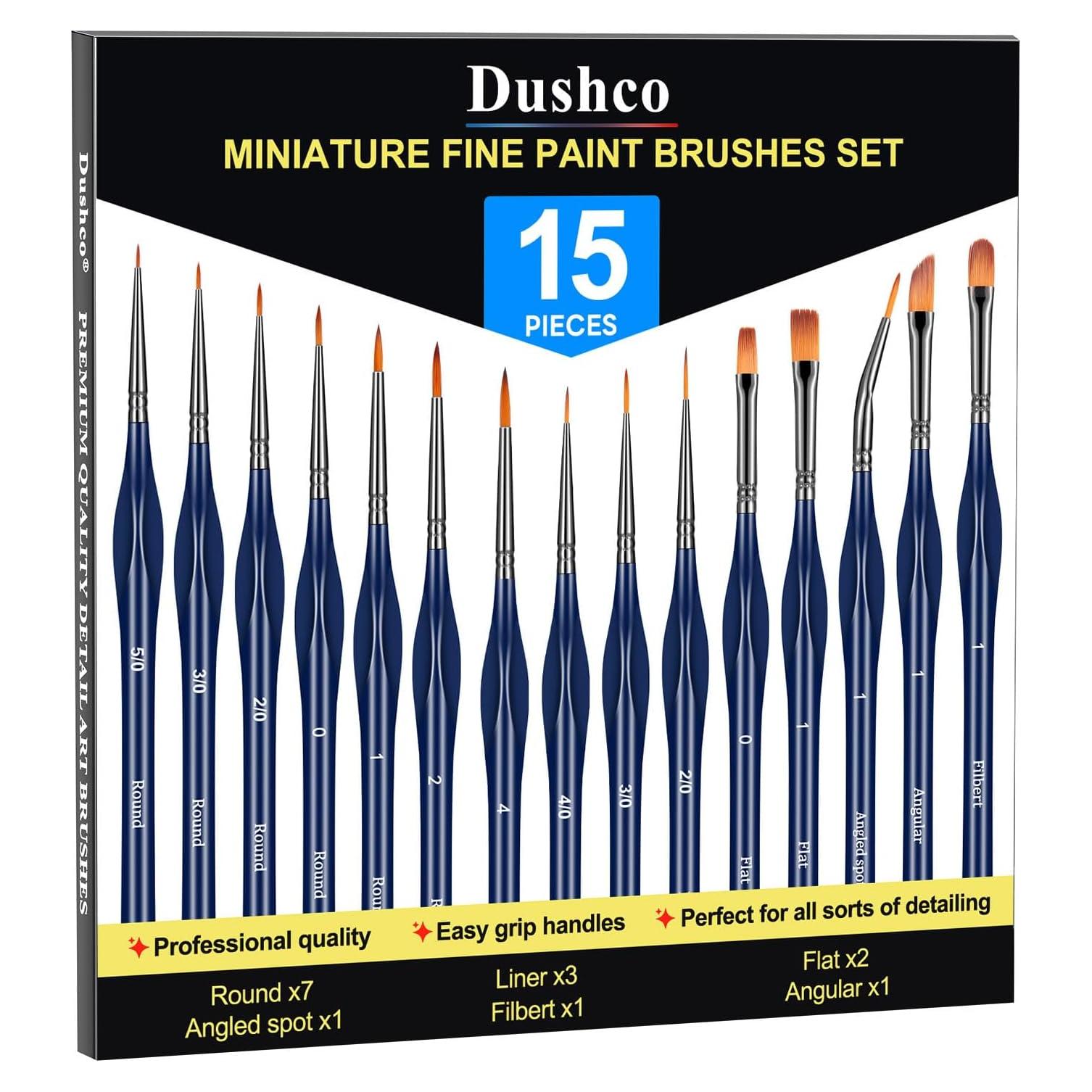 Juego de Pinceles de Detalle Dushco - 15 Piezas para Pintura