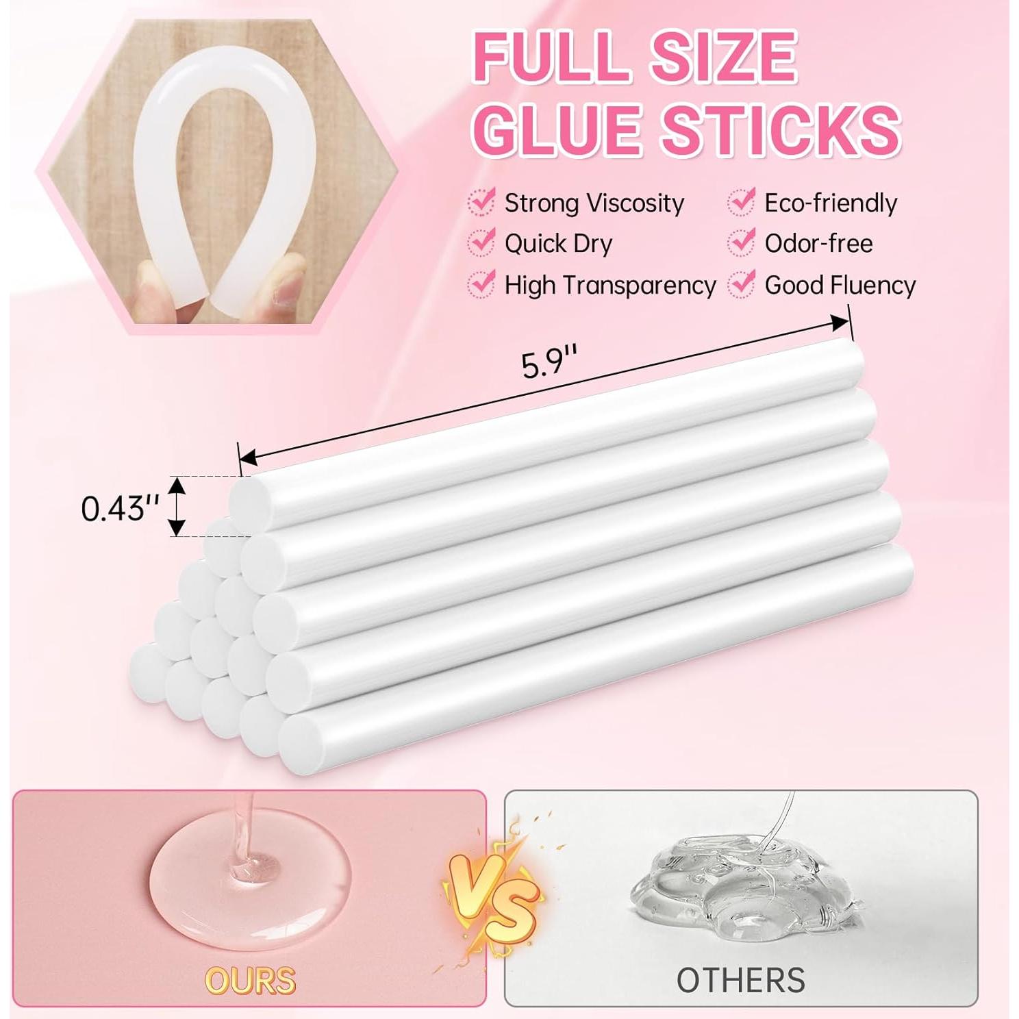 Pistola de Pegamento Caliente ThinkLearn 60/100W Rosa con 15 Barras