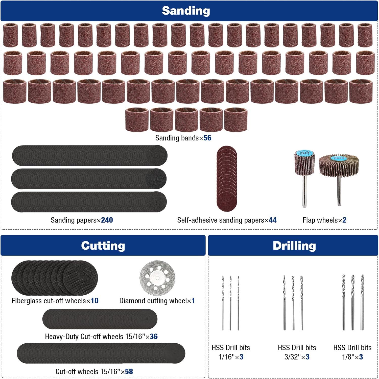 Kit de Accesorios para Herramienta Rotativa WORKPRO 530 Piezas