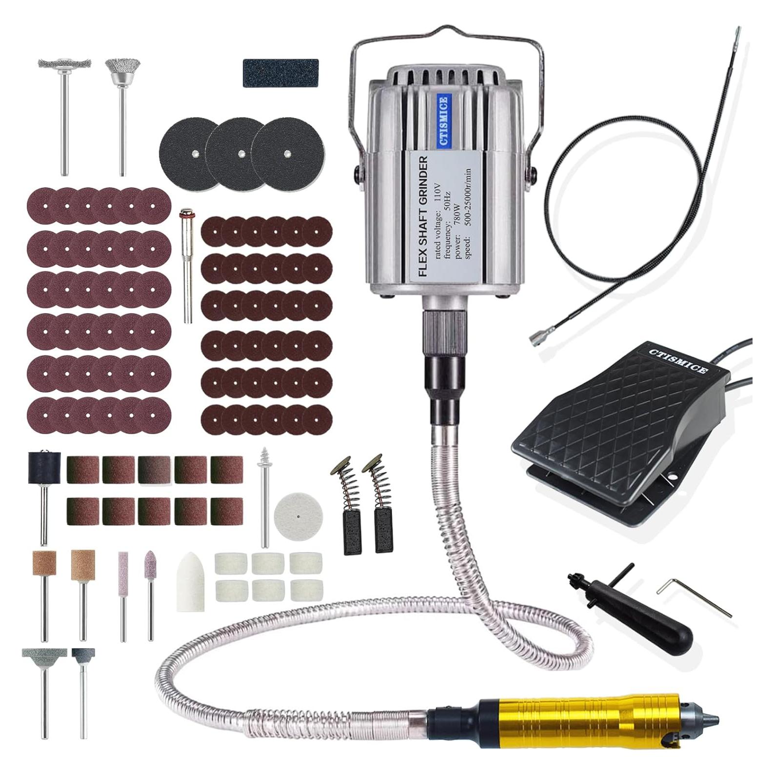 Amoladora Rotativa 780W CTISMICE con Eje Flexible y 105 Accesorios