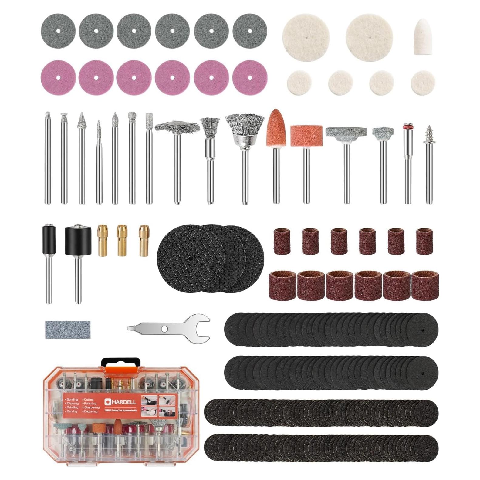 Kit de Accesorios para Herramienta Rotativa HARDELL 227 Piezas