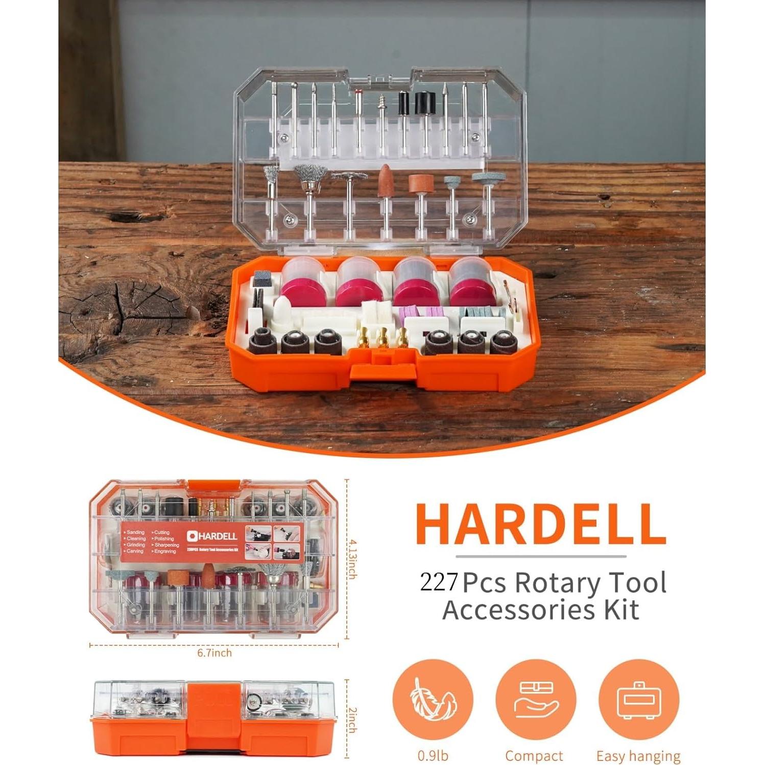 Kit de Accesorios para Herramienta Rotativa HARDELL 227 Piezas