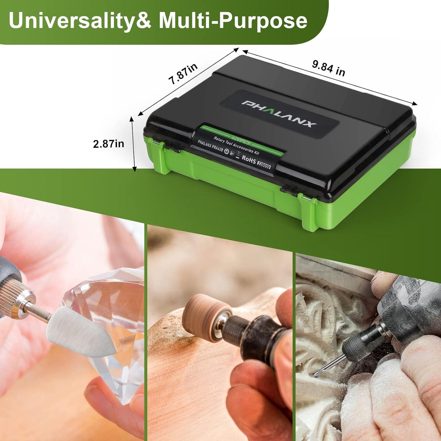 Kit de Accesorios para Herramienta Rotativa PHALANX 420 Pcs